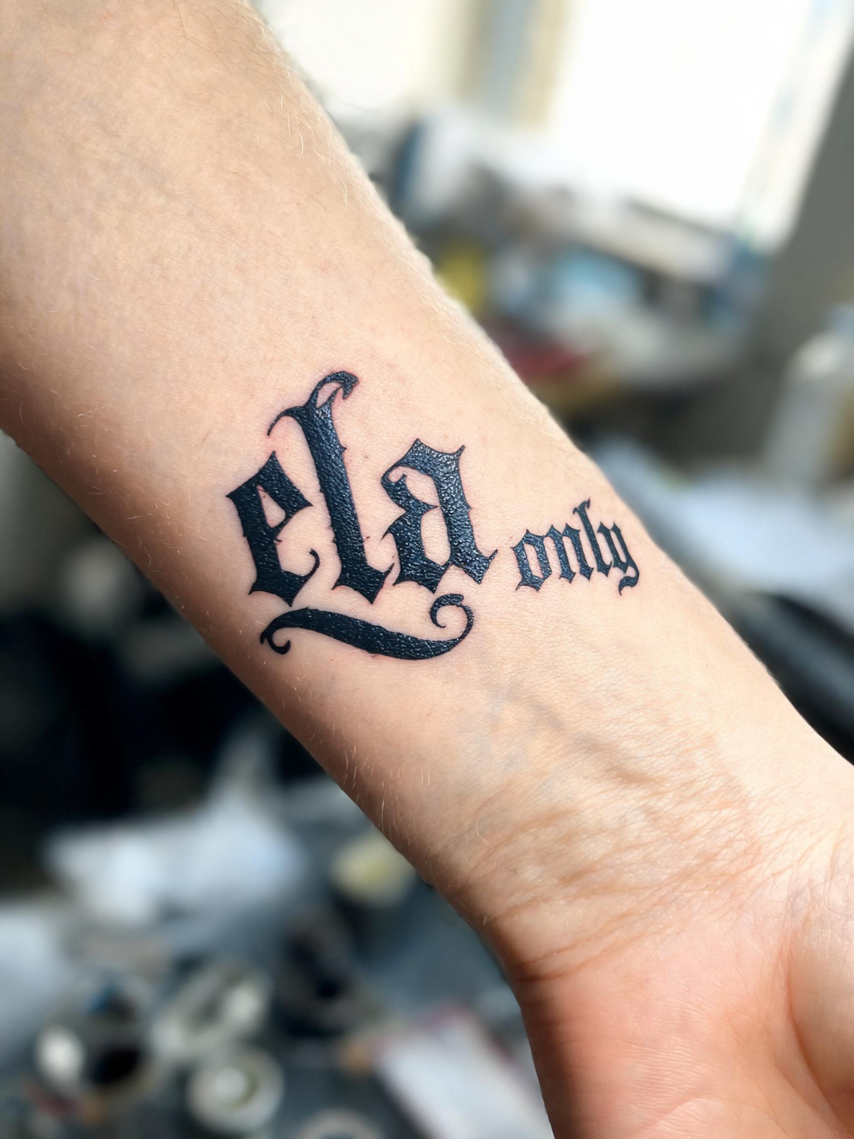 "ela only" — Tattoo | AI Text Effect Generator