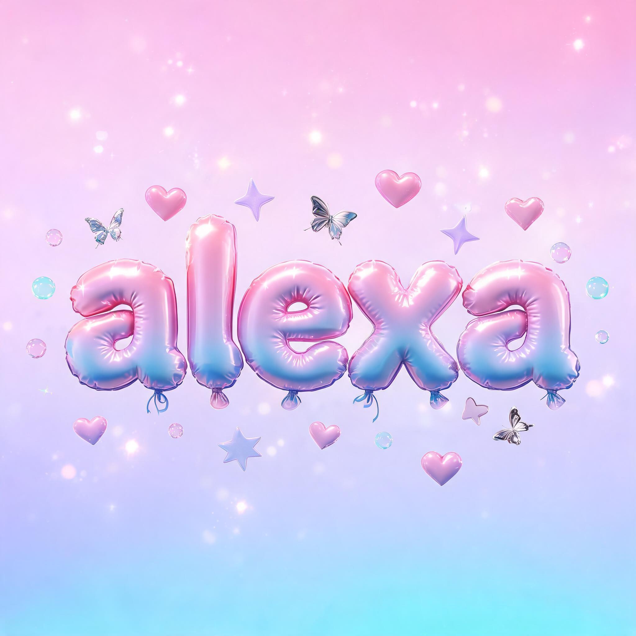 "alexa" — Y2k Bubbly text effect