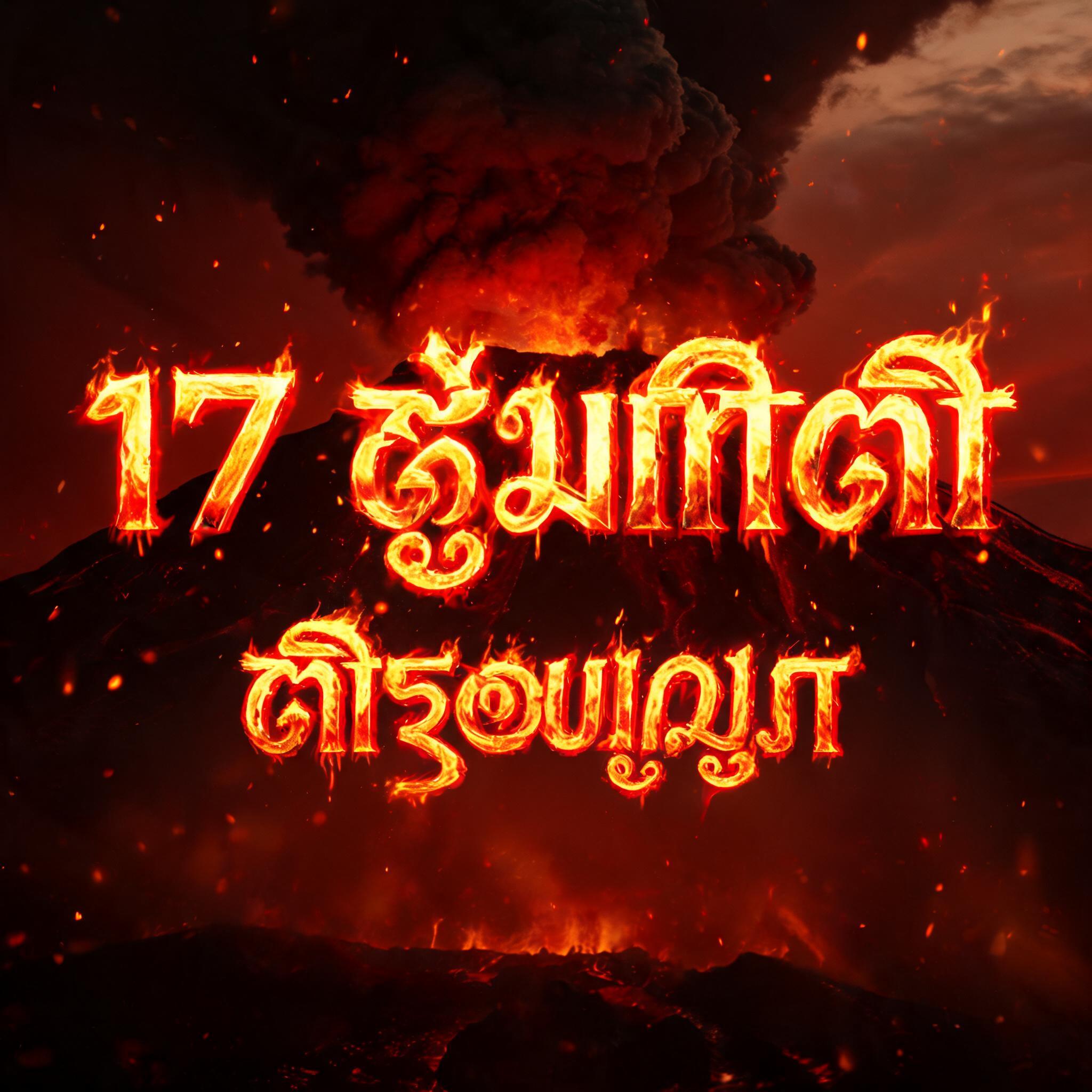 "17 தீமிதி திருவிழா" — Fire Smoke | AI Text Effect Generator