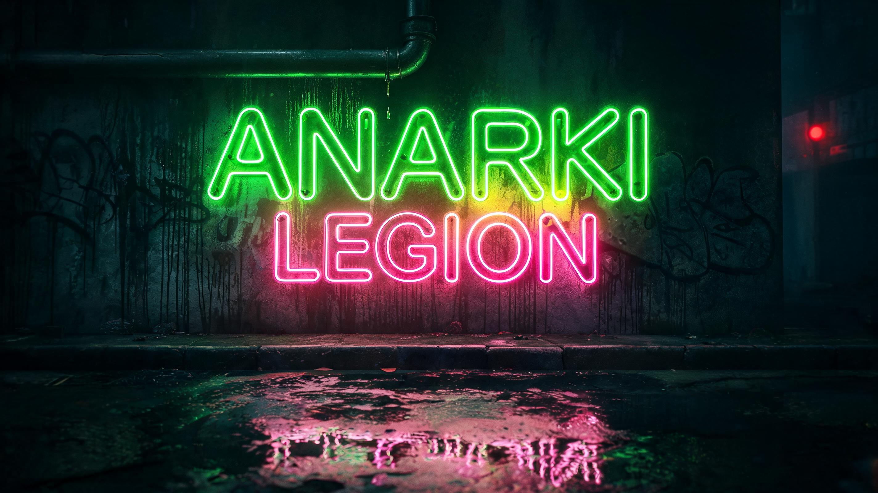 "Anarki Legion
" — Cyberpunk Electric Neon | AI Text Effect Generator