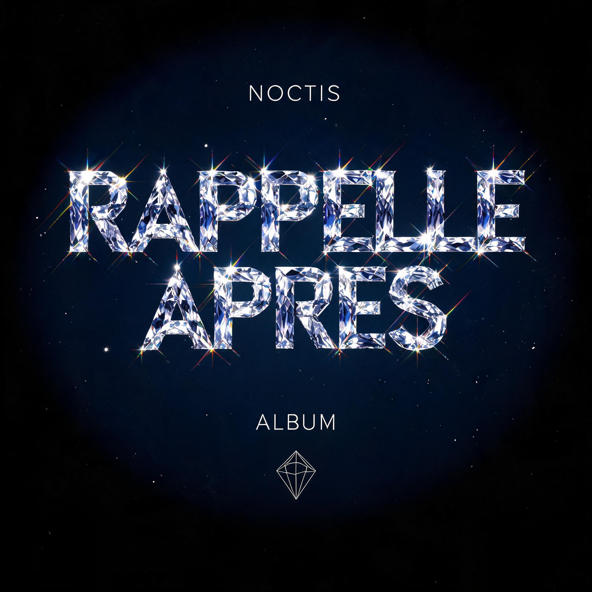 "RAPPELLE
APRES
NOCTIS
ALBUM" — Glass Crystal | AI Text Effect Generator