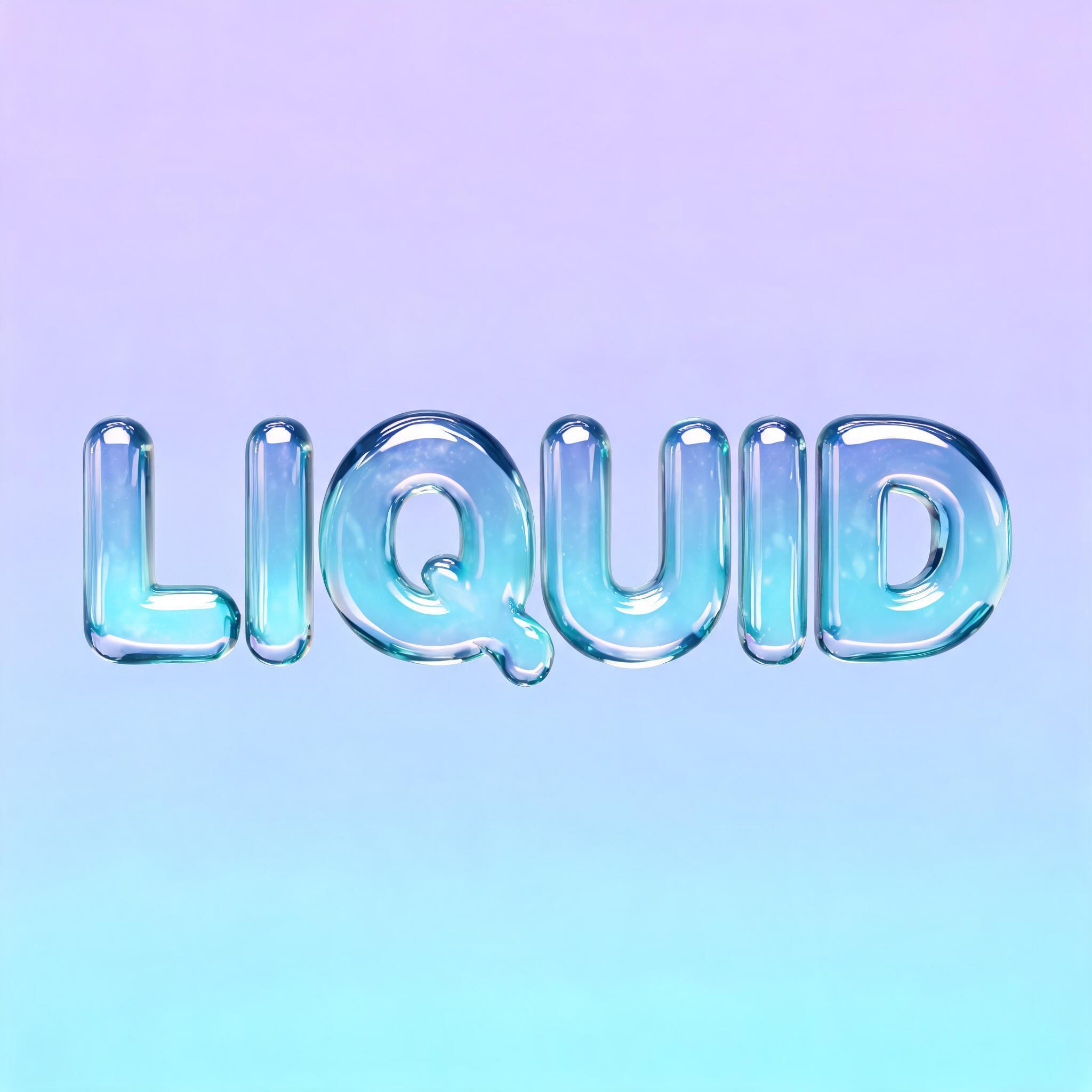 "LIQUID" — Glass Liquid | AI Text Effect Generator
