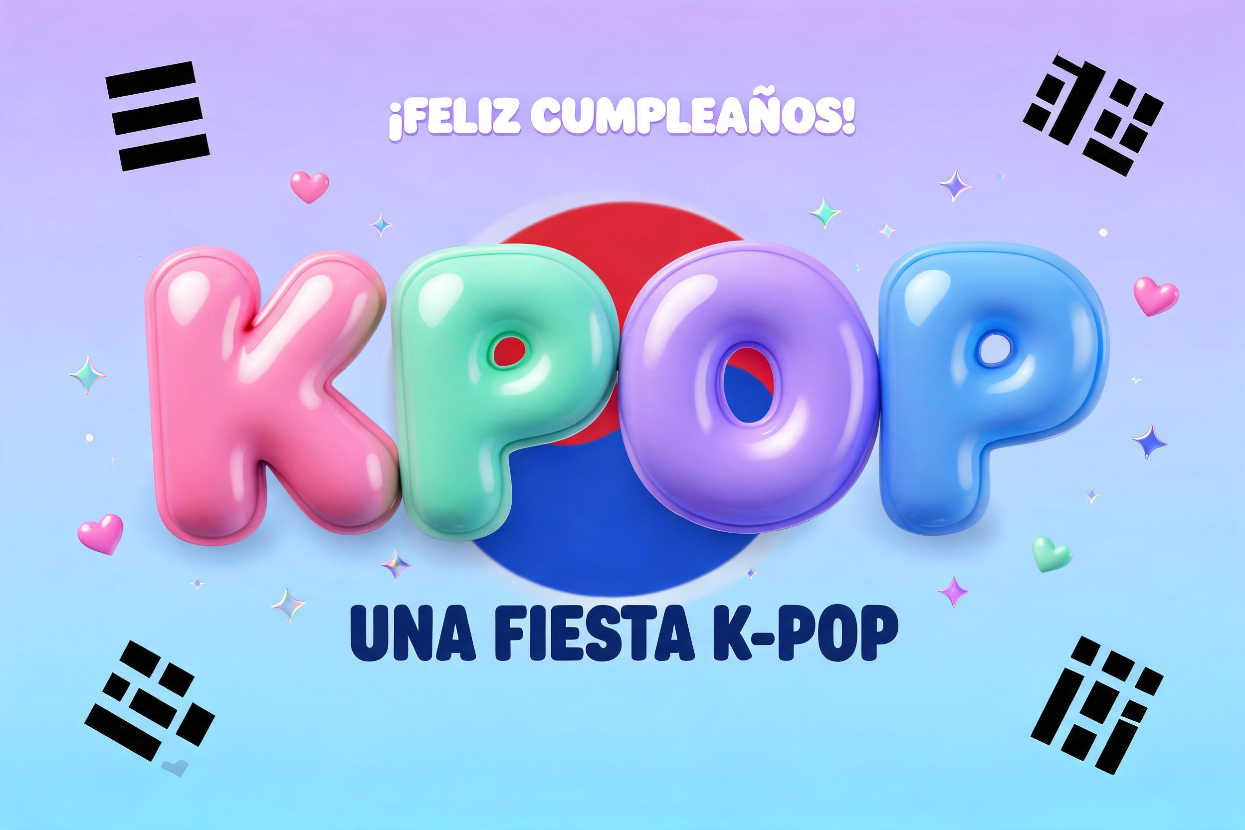 "KPOP
¡FELIZ CUMPLEAÑOS!
UNA FIESTA K-POP" — 3d Bold Inflated | AI Text Effect Generator