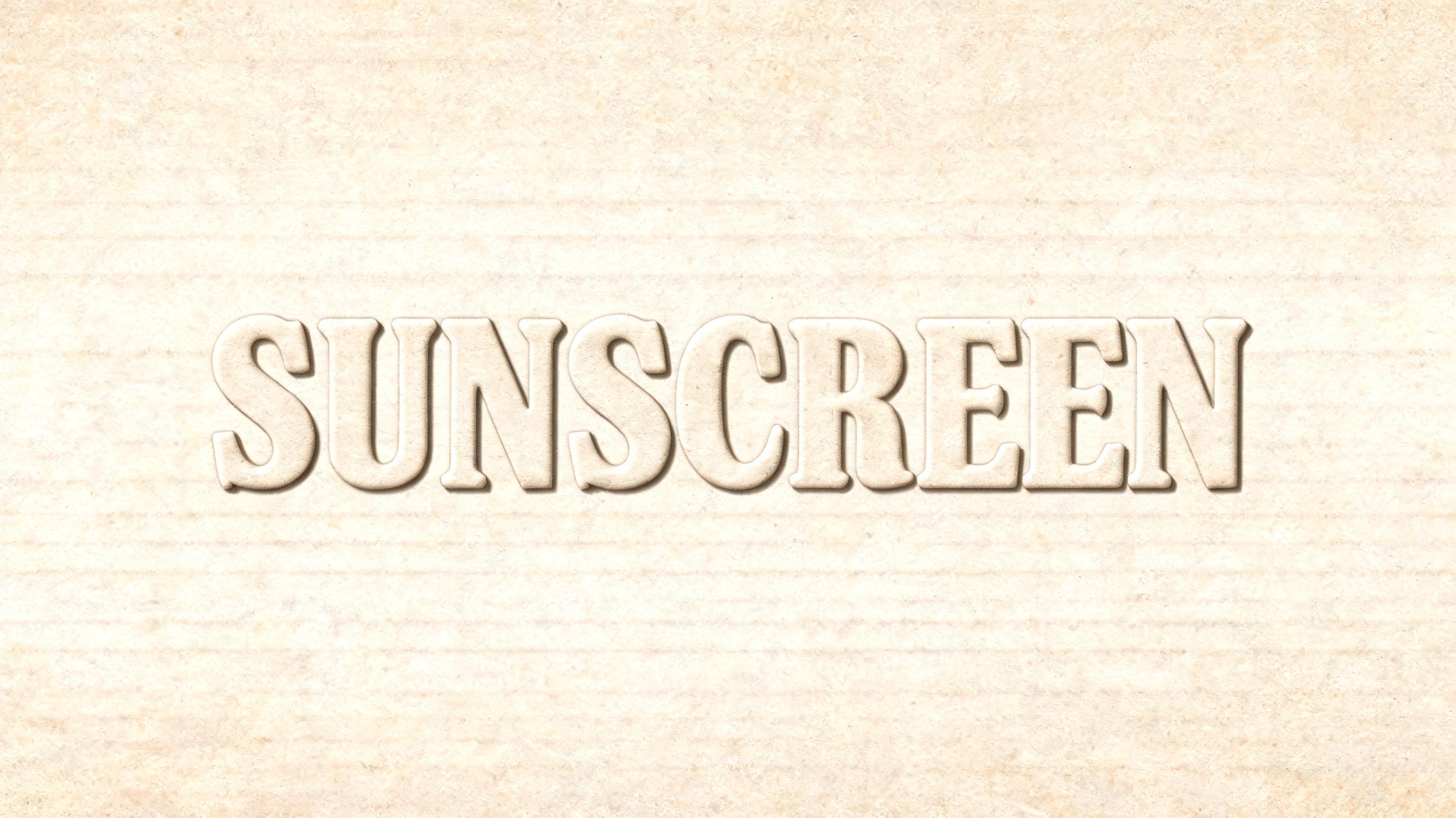 "SUNSCREEN" — Emboss | AI Text Effect Generator