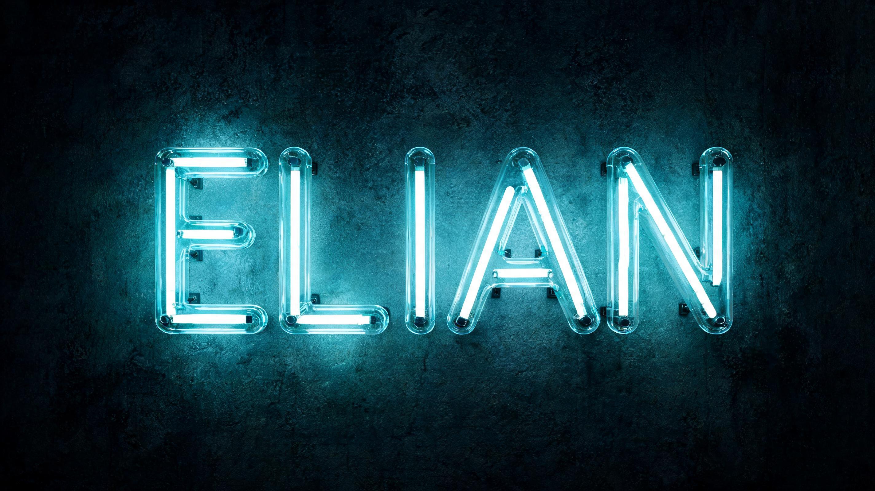 "Elian" — Neon Glow | AI Text Effect Generator