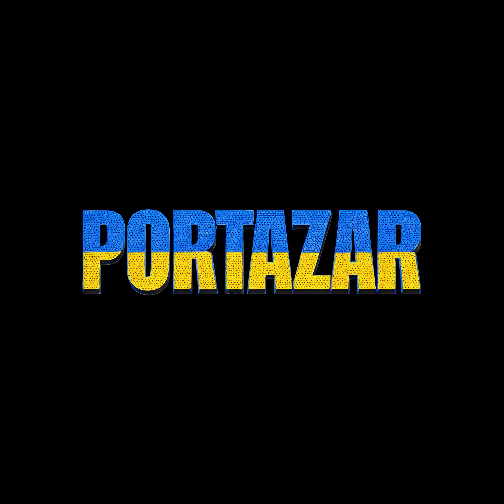 "PORTAZAR" — Duotone text effect