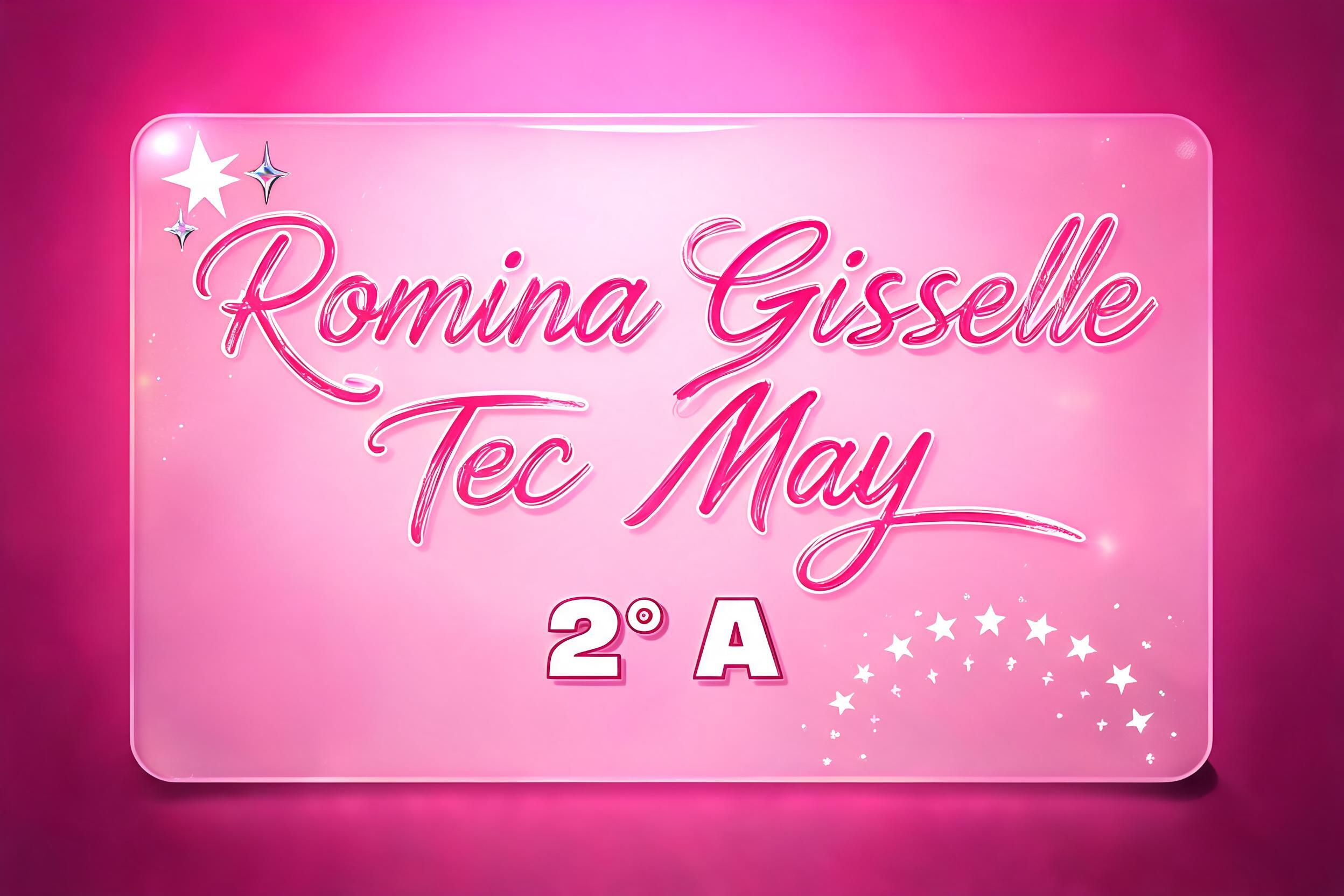 "Romina Gisselle  Tec May 
 
       2° A" — Barbie text effect