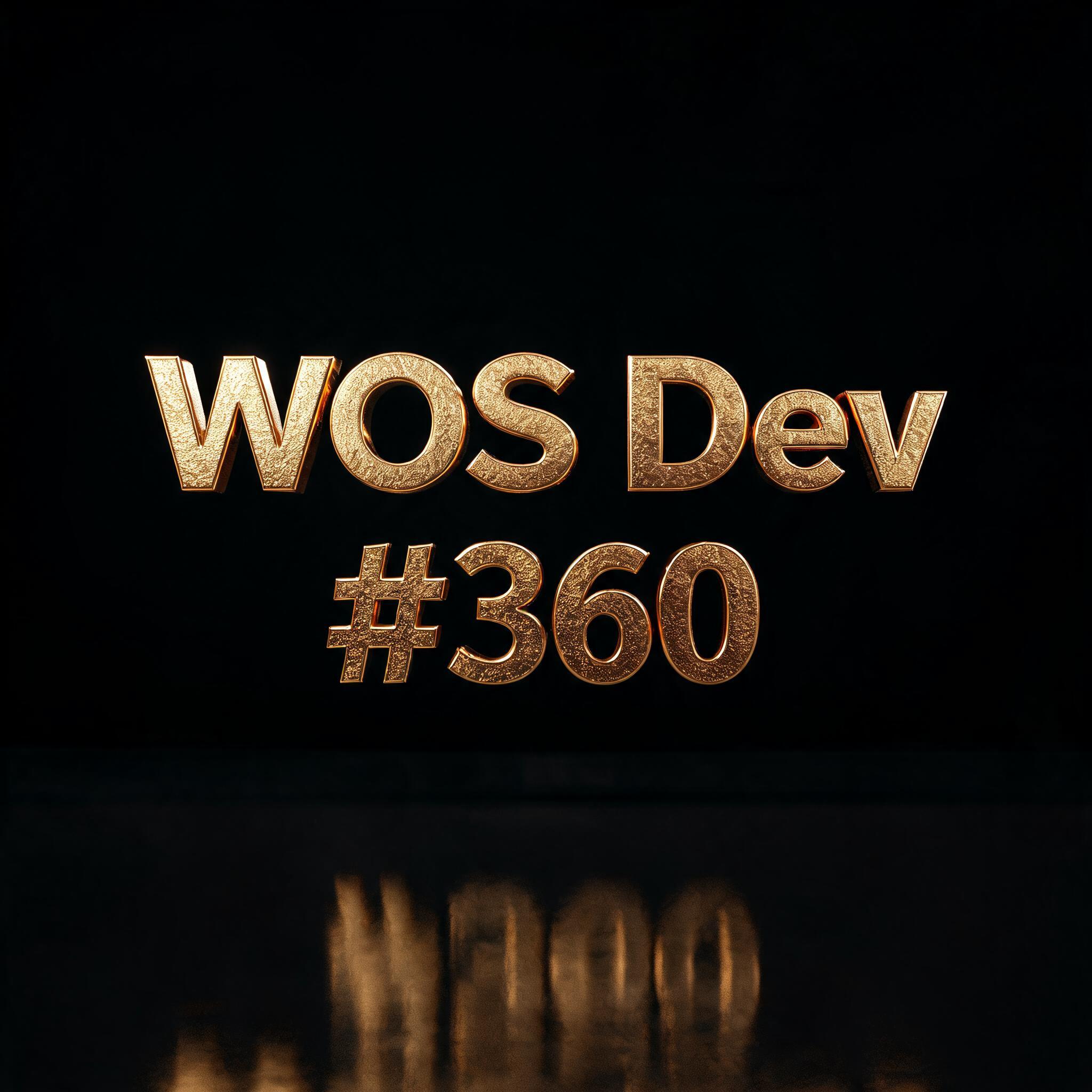 "WOS Dev #360" — 3d Bold Gold | AI Text Effect Generator