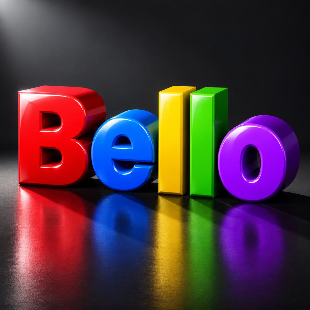 "Bello" — 3d Bold | AI Text Effect Generator