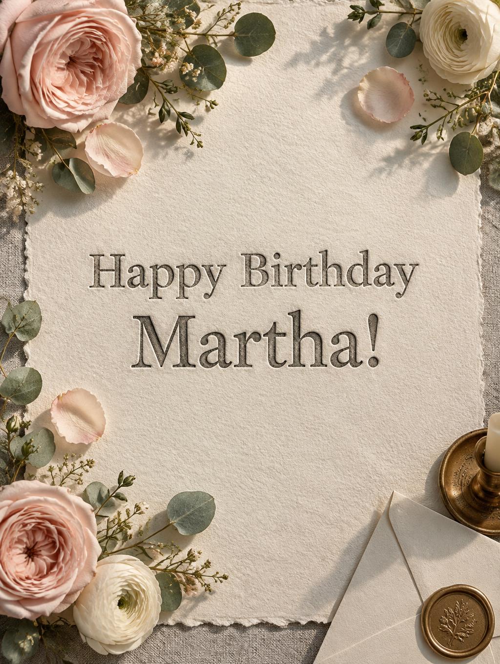 "Happy Birthday Martha!" —  | AI Text Effect Generator