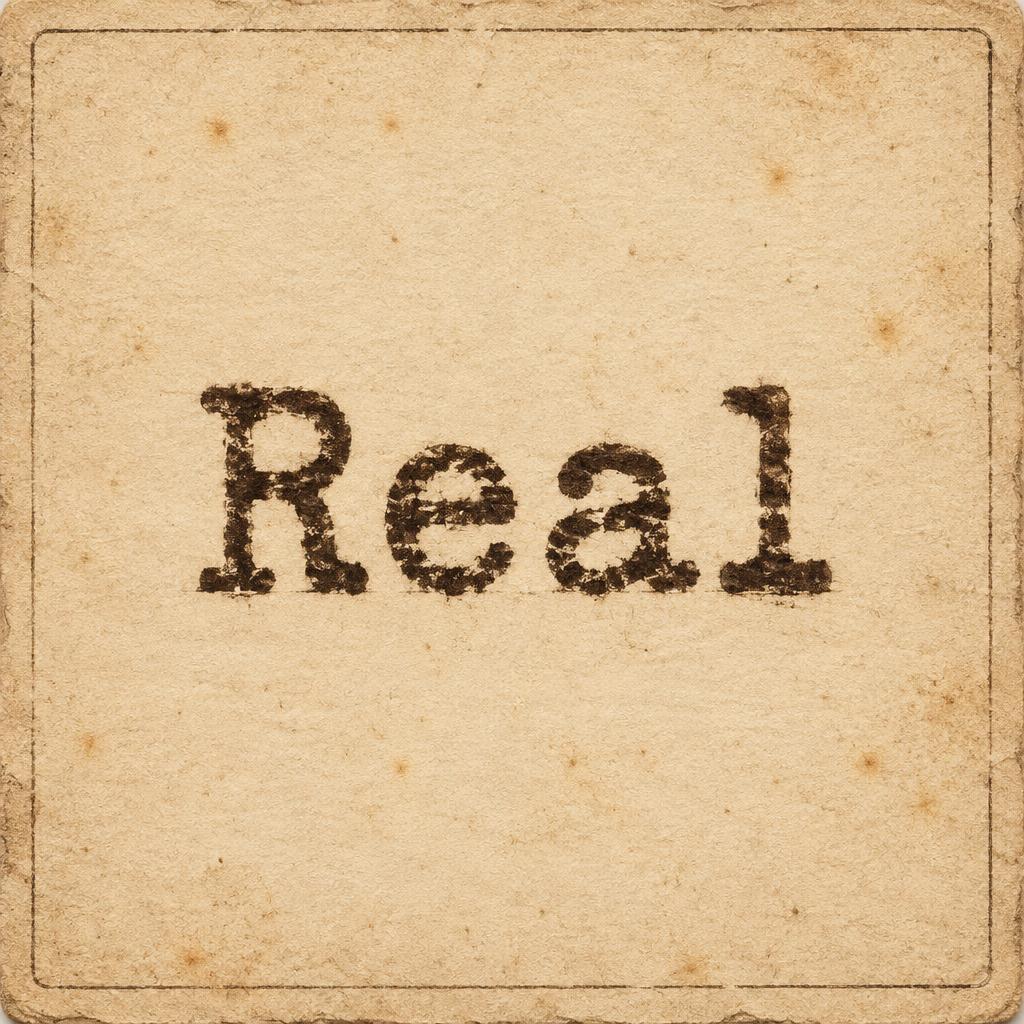 "Real" — Vintage | AI Text Effect Generator