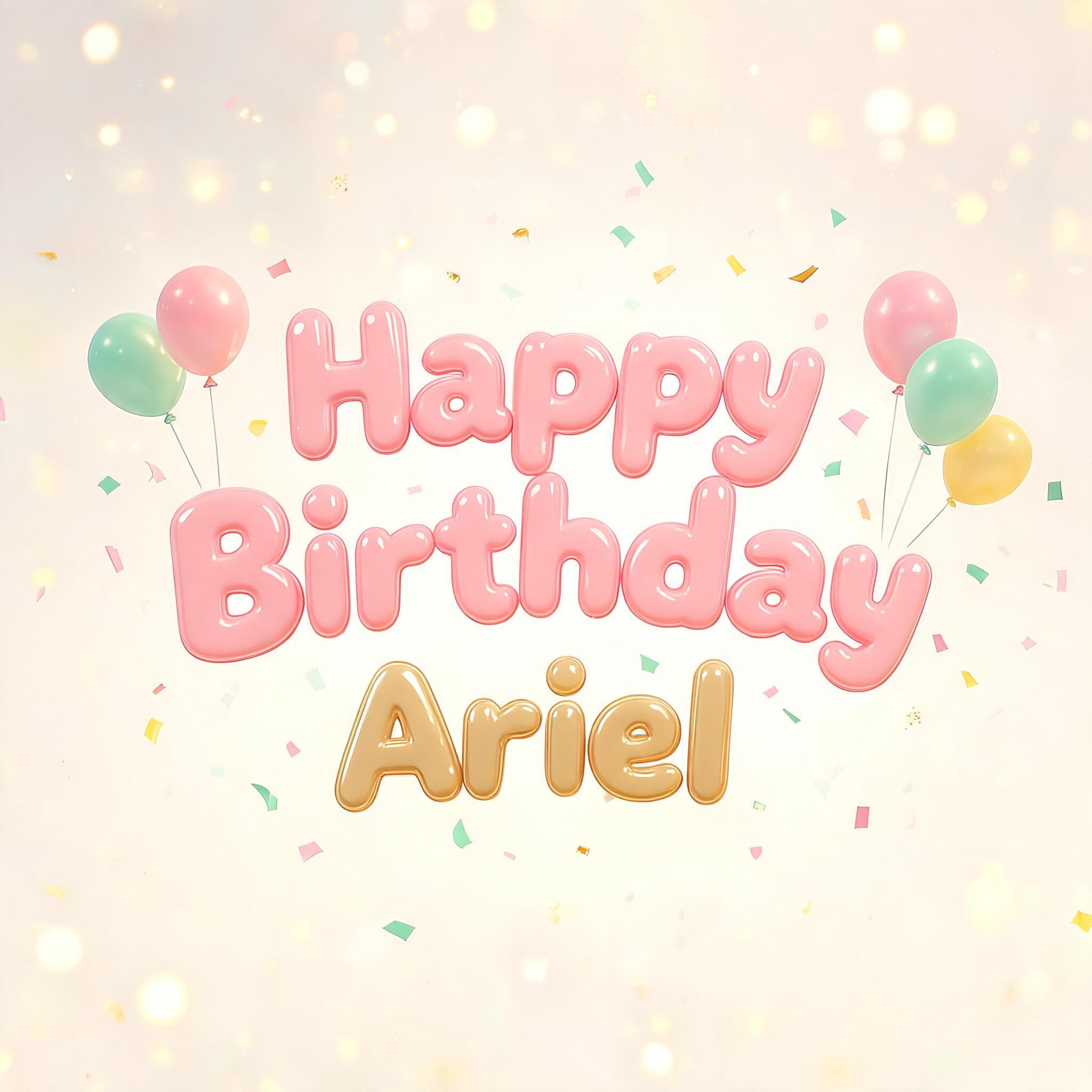 "Happy Birthday Ariel" — Birthday | AI Text Effect Generator