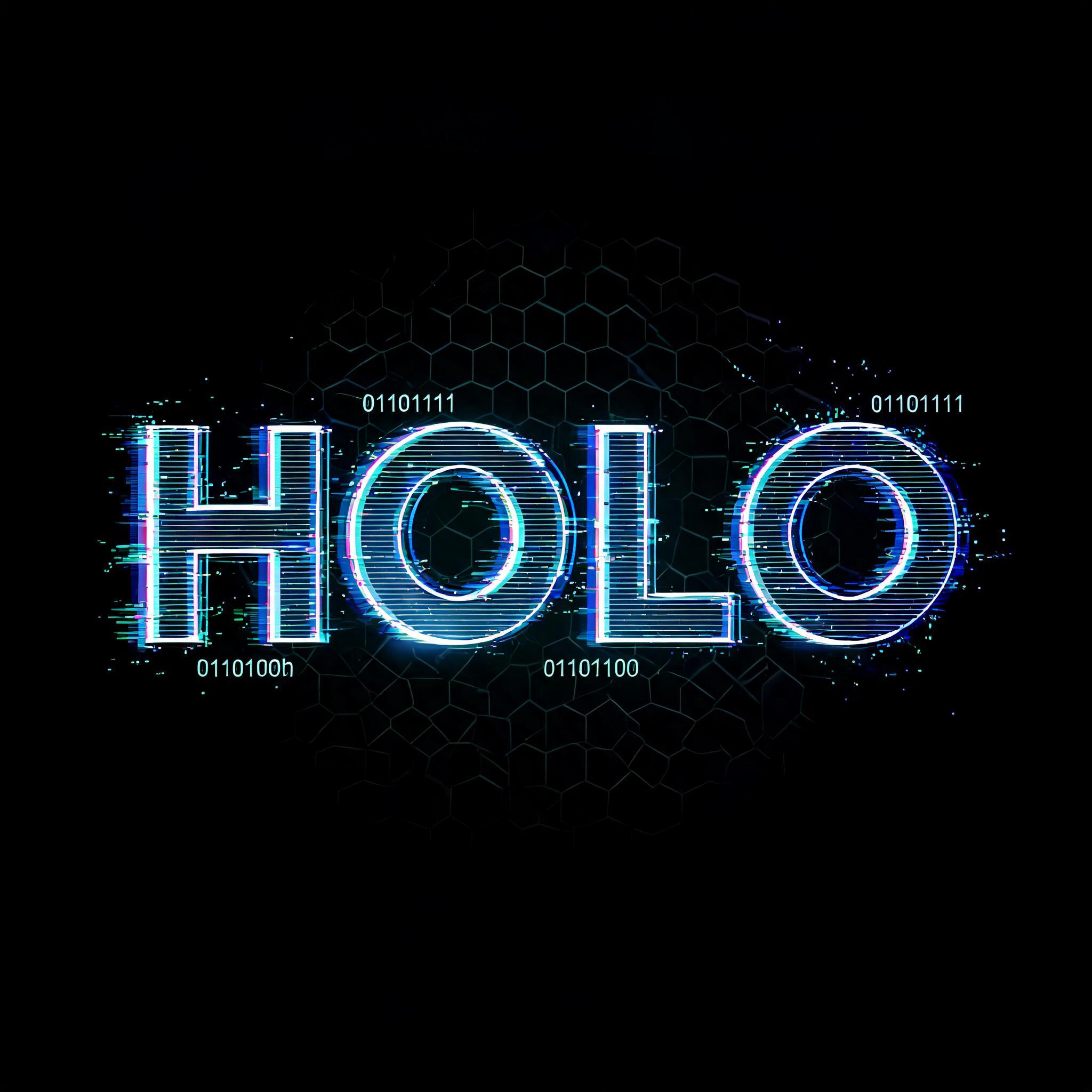 "HOLO" — Cyberpunk Hologram text effect