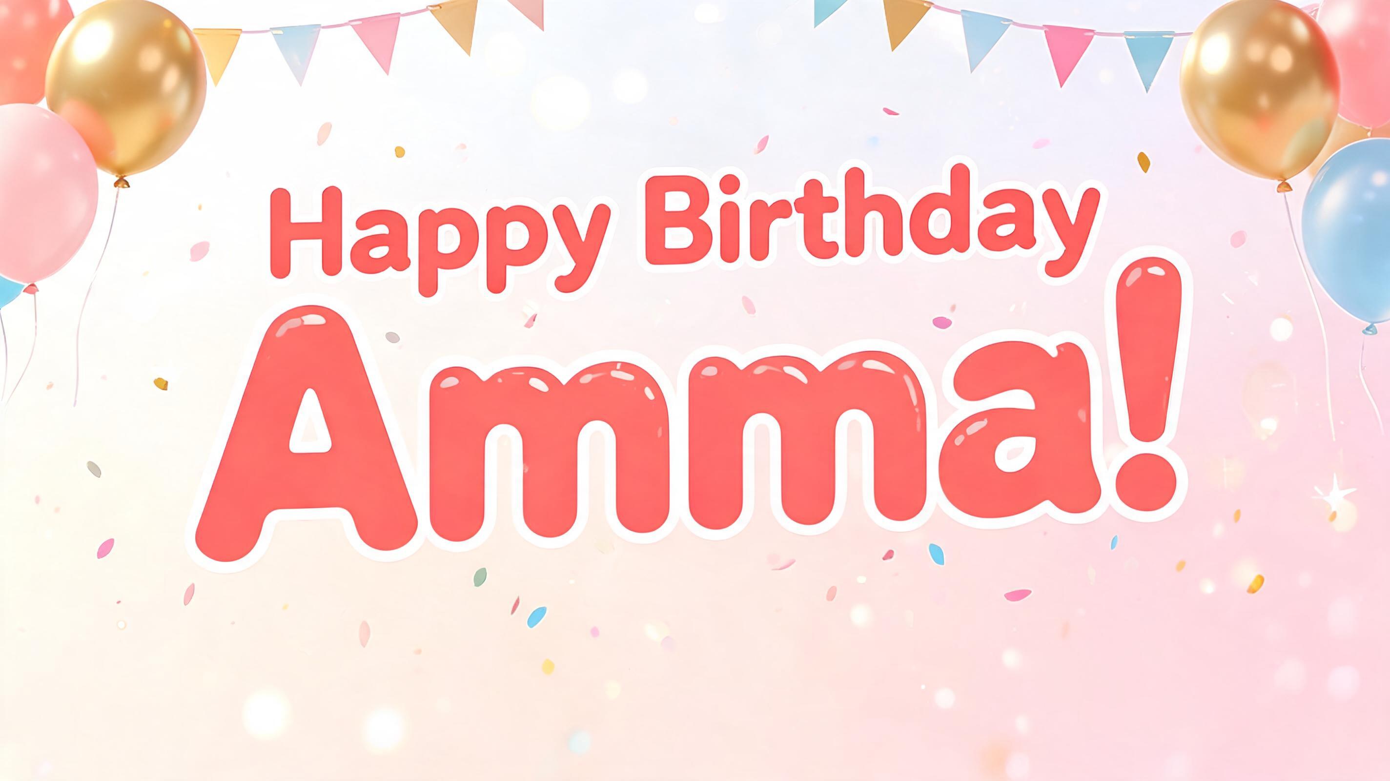 "Happy Birthday Amma!" — Birthday | AI Text Effect Generator