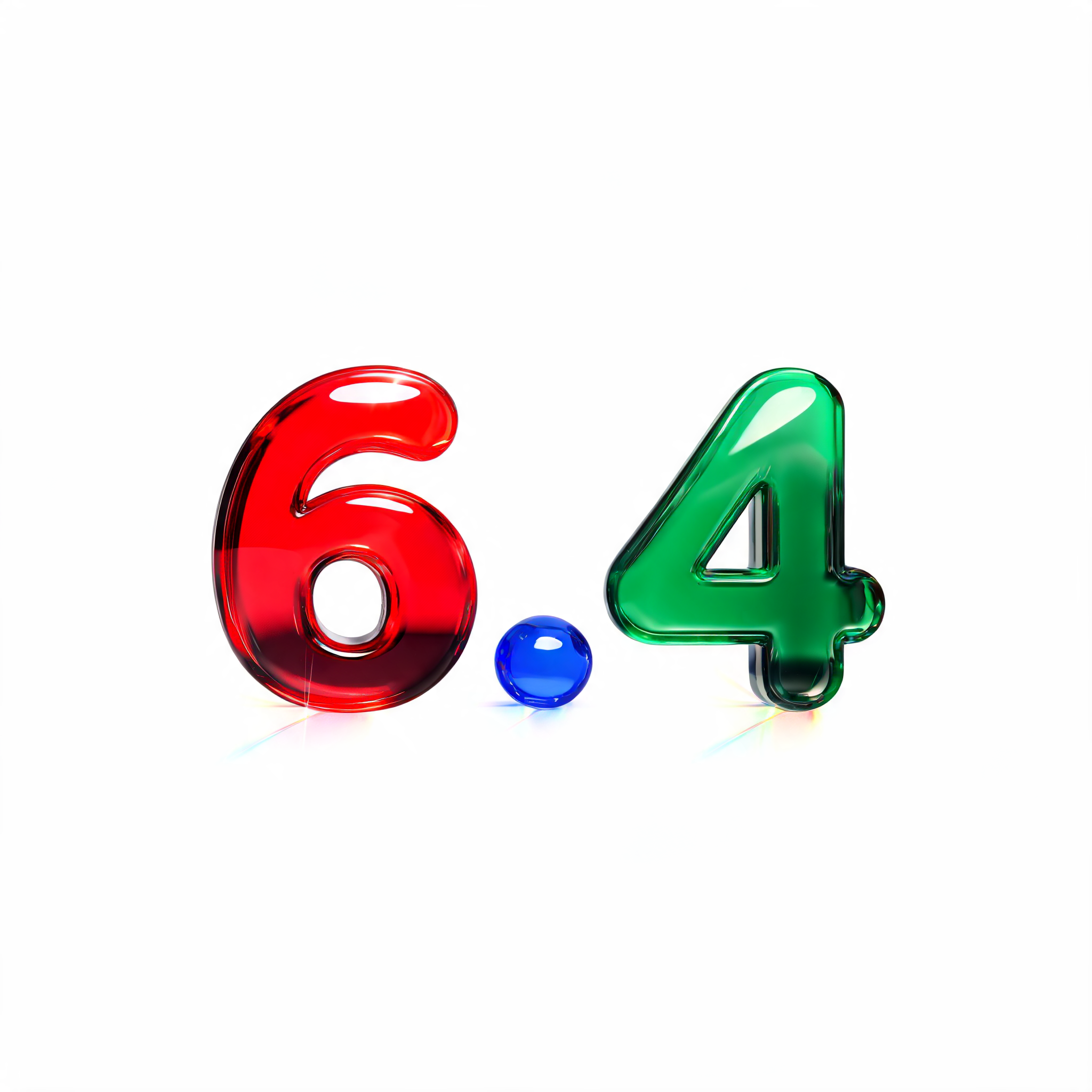"6.4" — Glass Color text effect