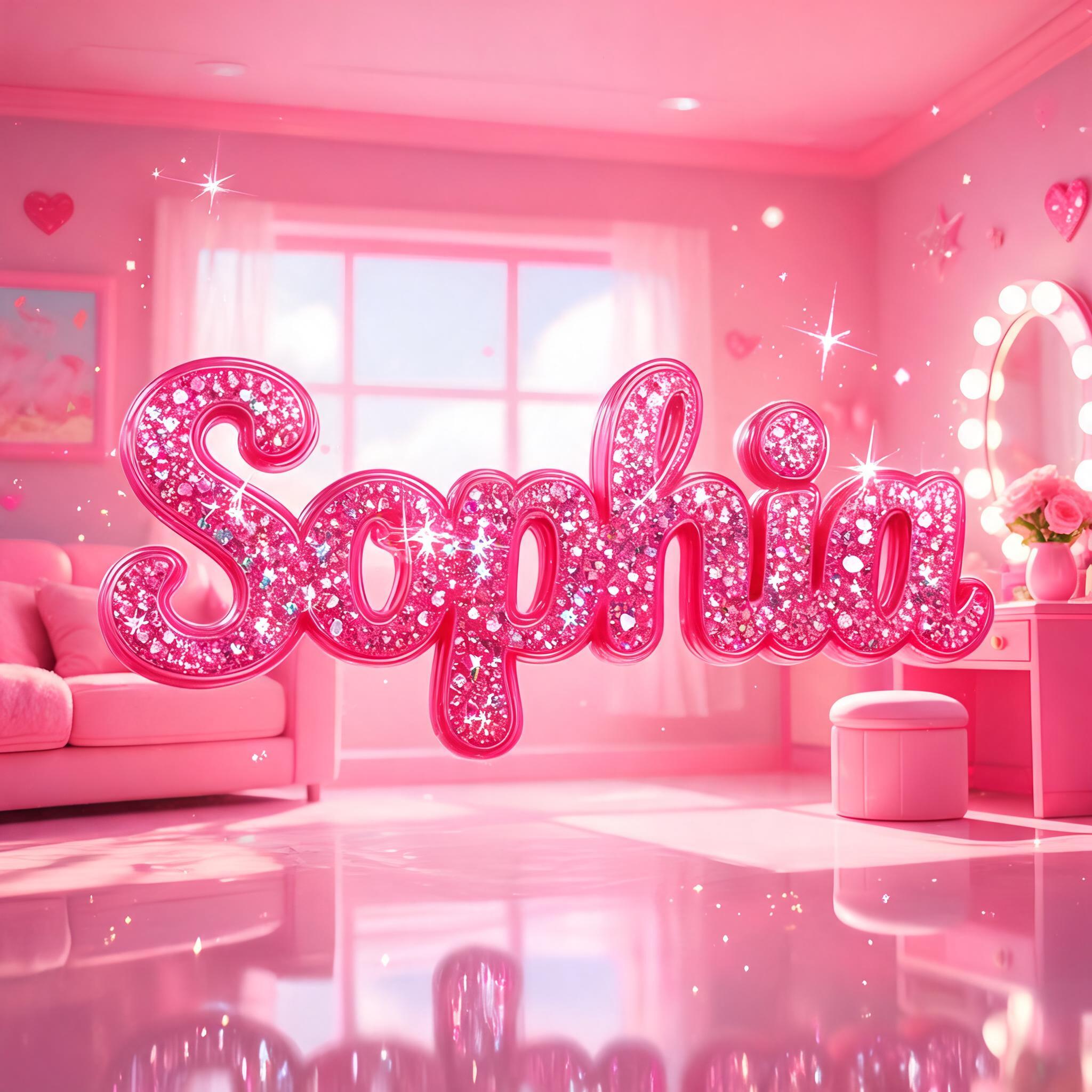 "Sophia" — Barbie | AI Text Effect Generator