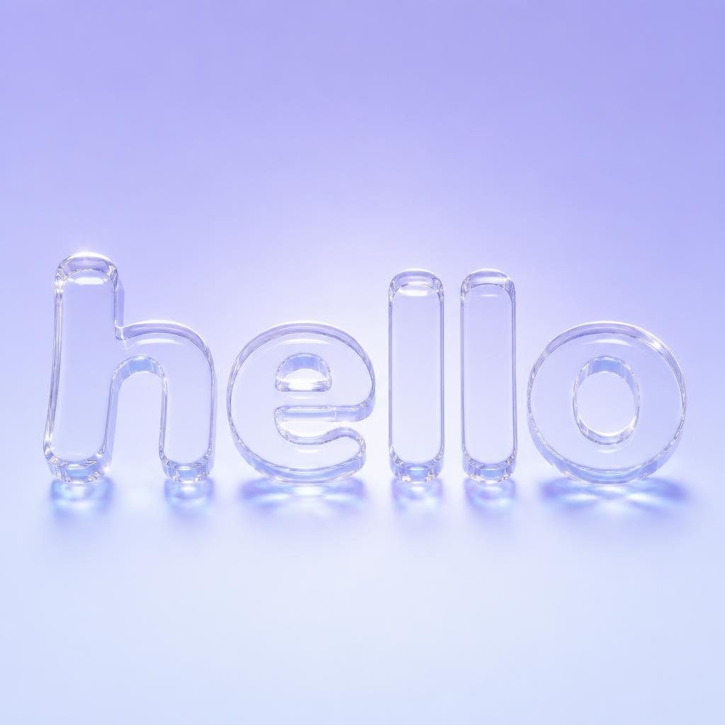"hello" — Glass | AI Text Effect Generator