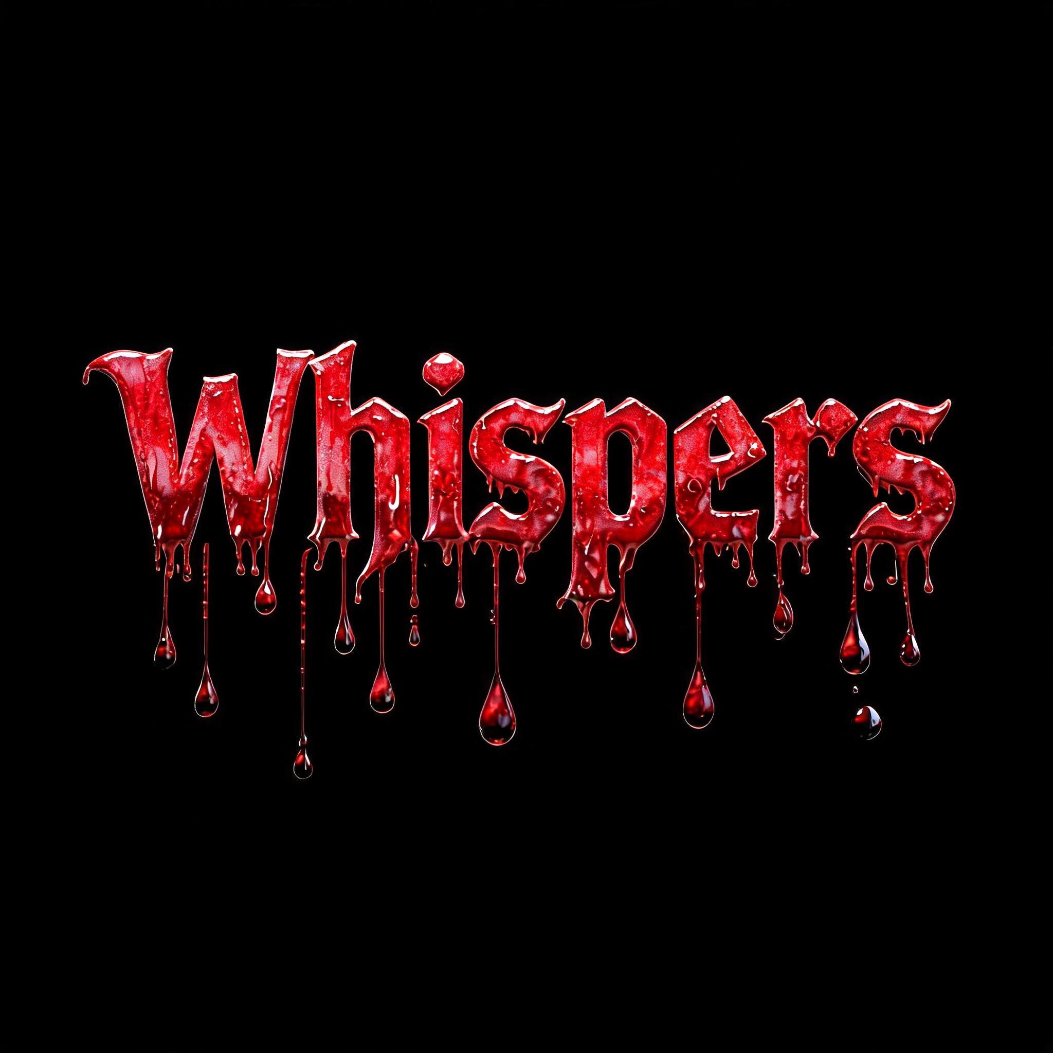 "Whispers" — Drip Font Blood | AI Text Effect Generator