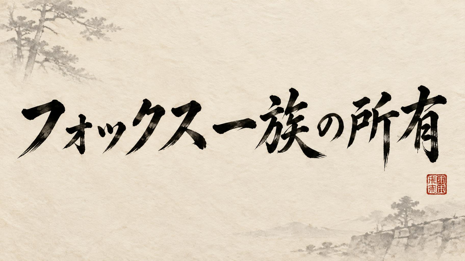 "フォックス一族の所有" — Brush Japanese Ink | AI Text Effect Generator