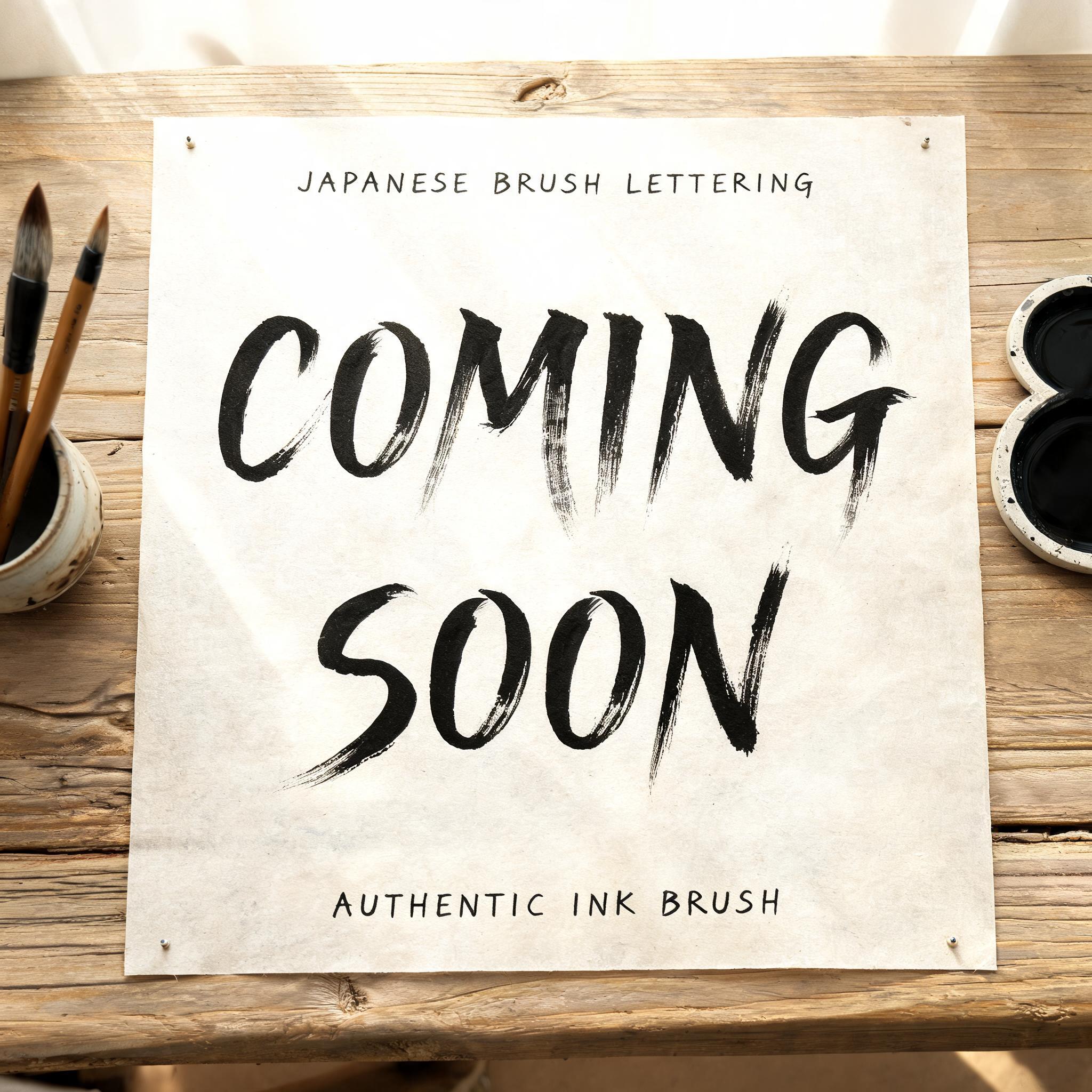 "COMING SOON" — Brush Japanese Ink | AI Text Effect Generator