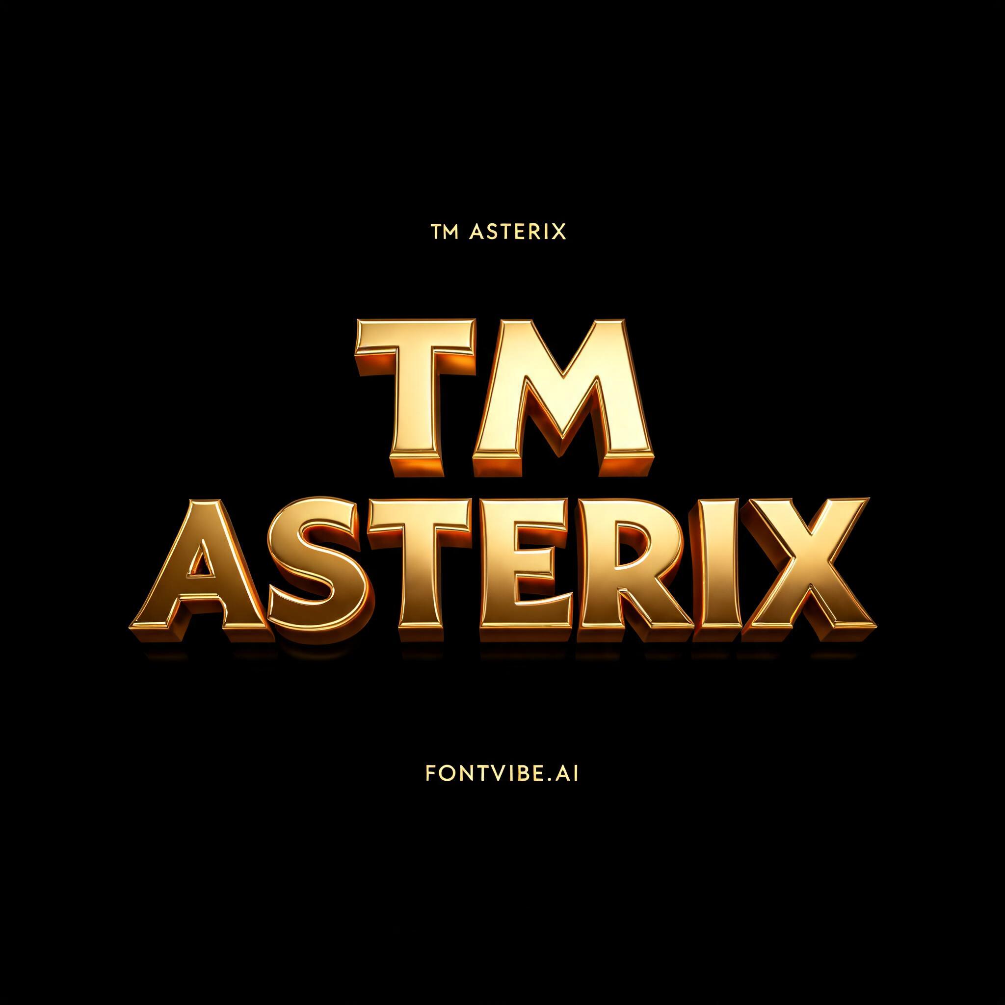 "TM ASTERIX" — Metallic | AI Text Effect Generator