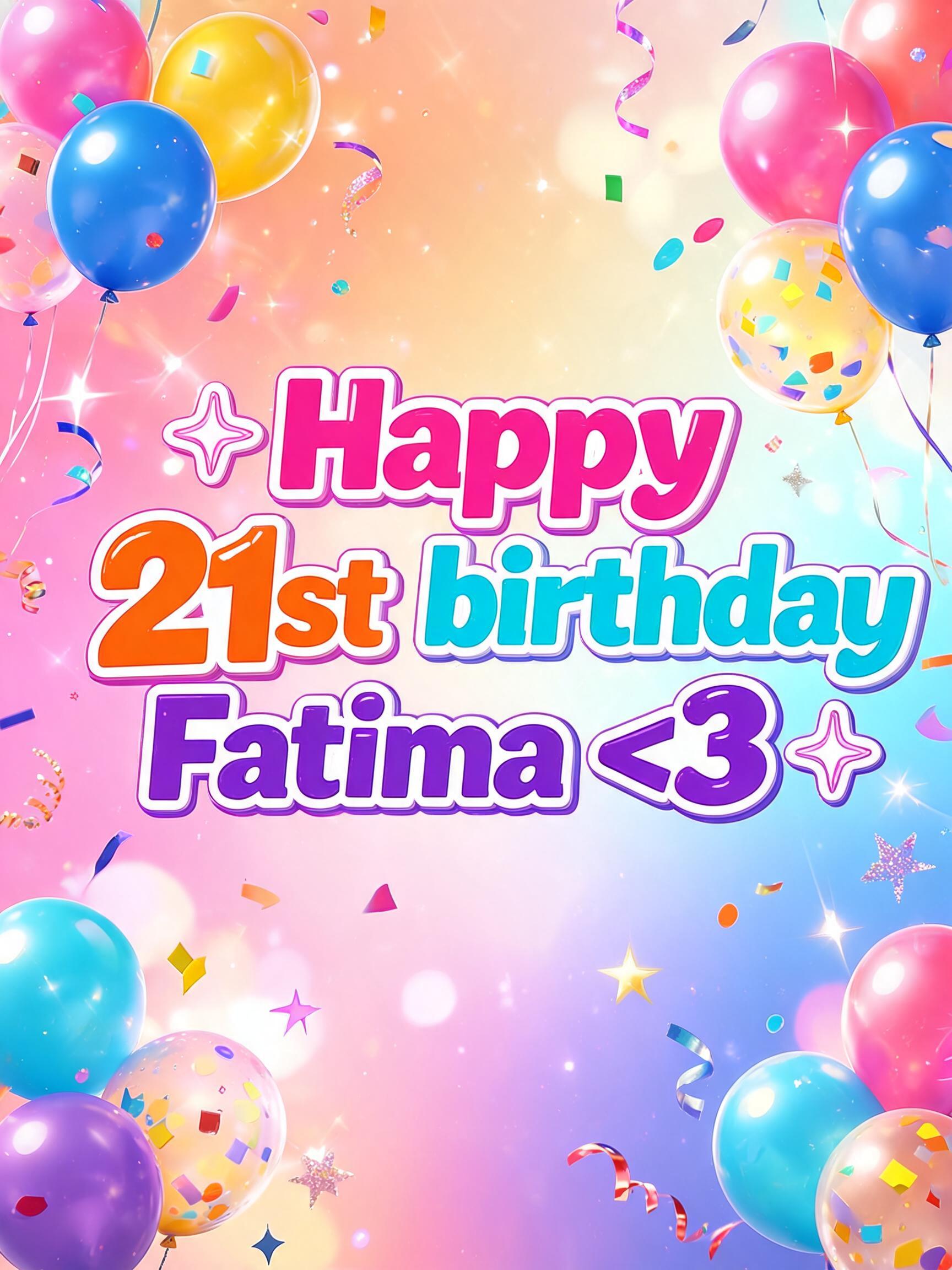 "✦ Happy 21st birtday Fatima <3 ✦" — Birthday | AI Text Effect Generator