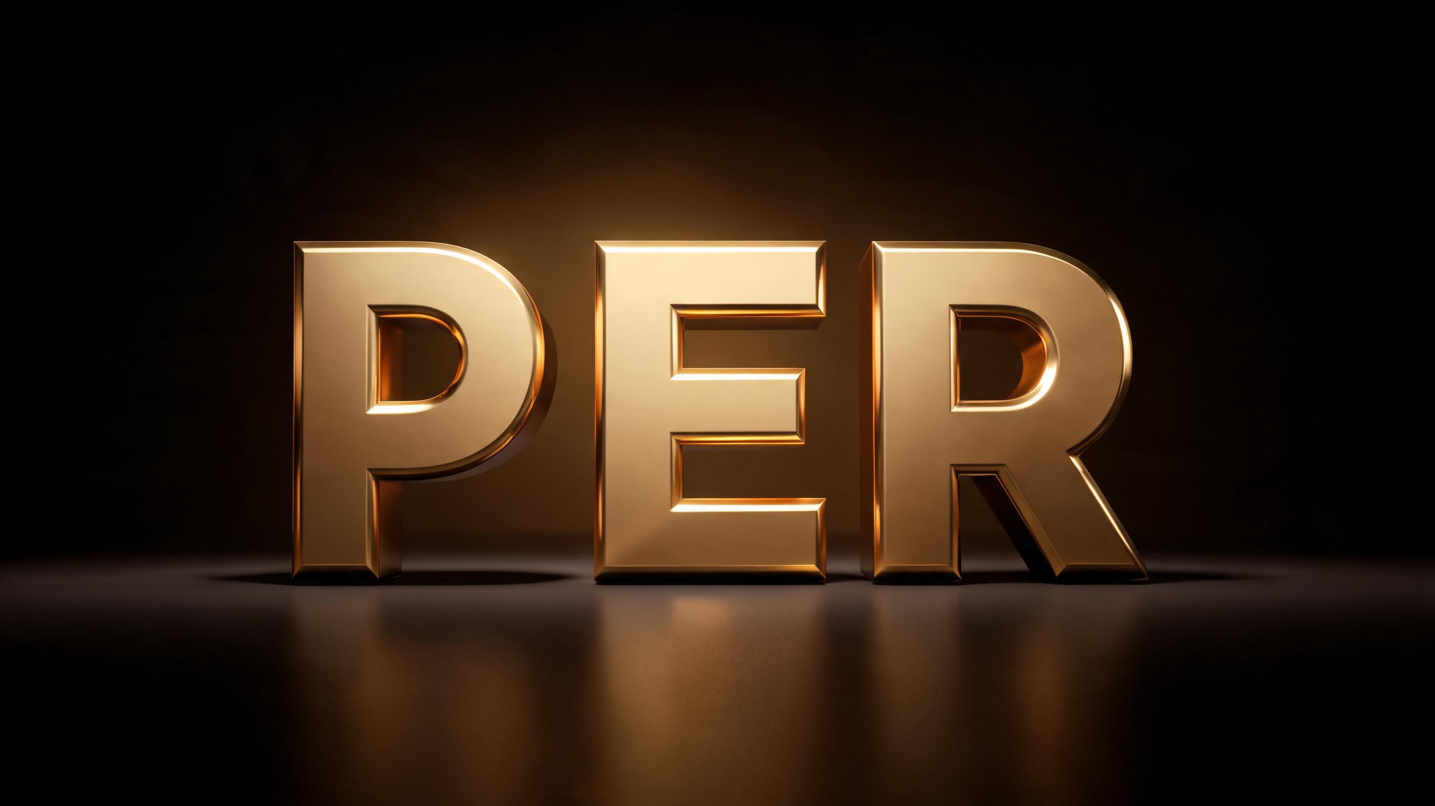 "PER" — 3d Bold Gold | AI Text Effect Generator