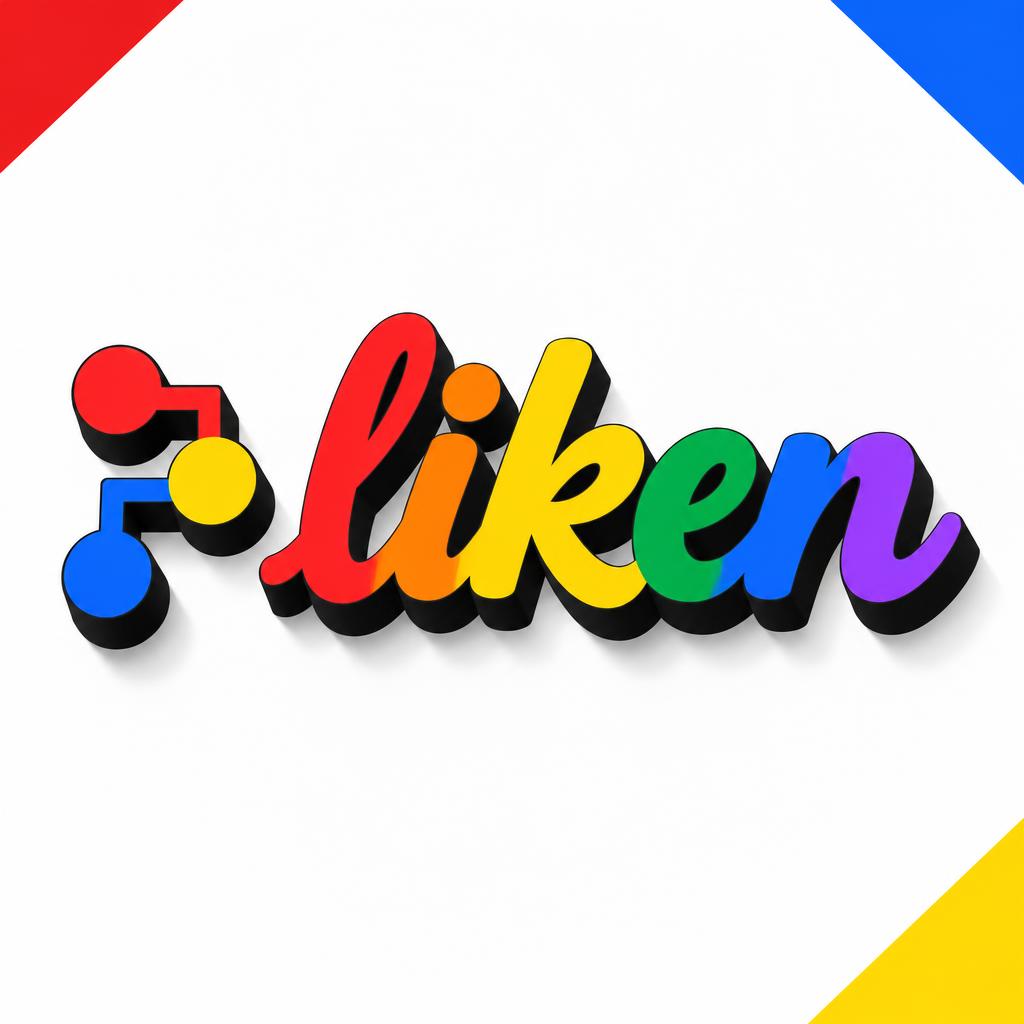 "liken" — Geometric text effect