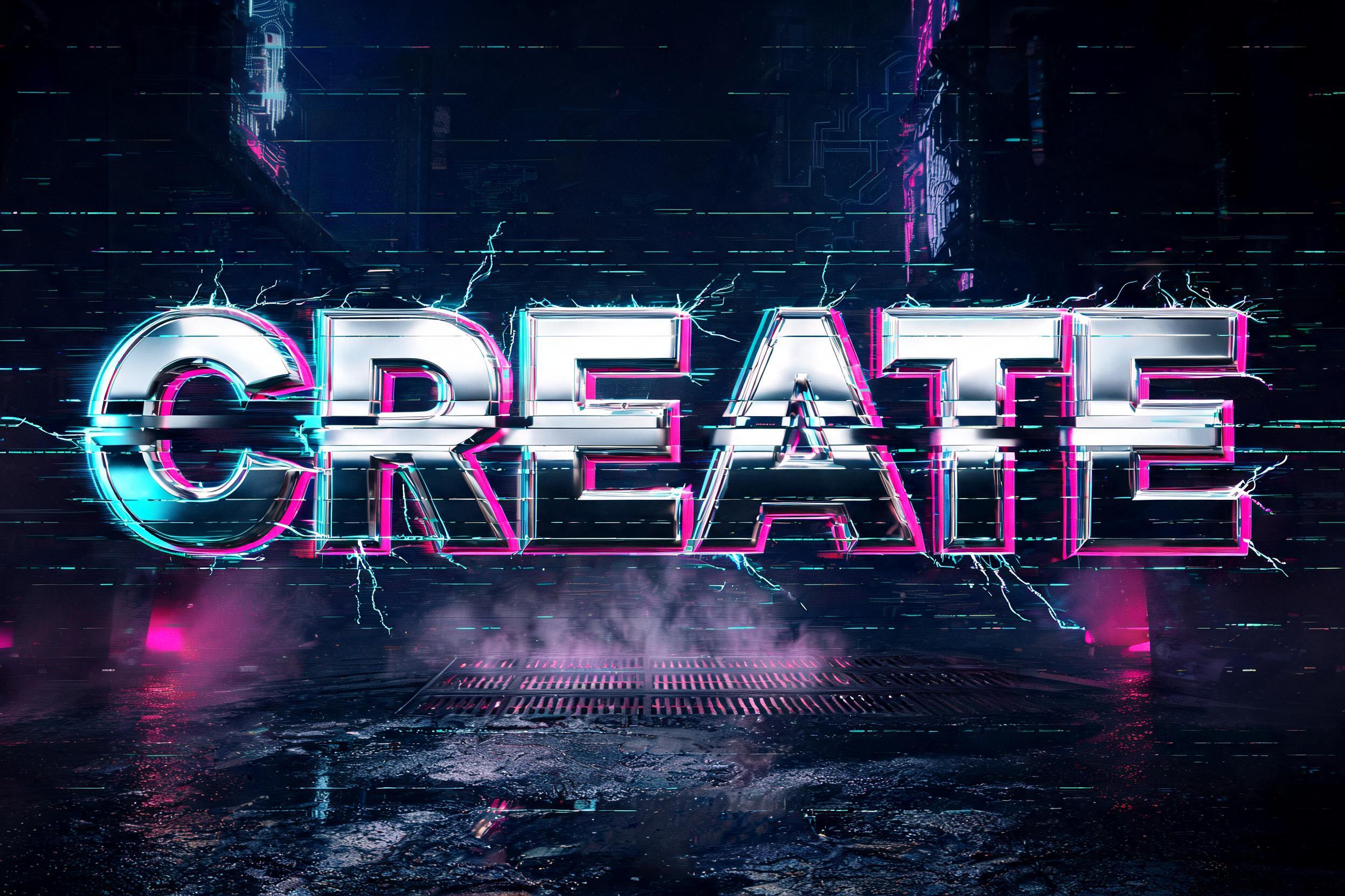 "Create" — Cyberpunk | AI Text Effect Generator