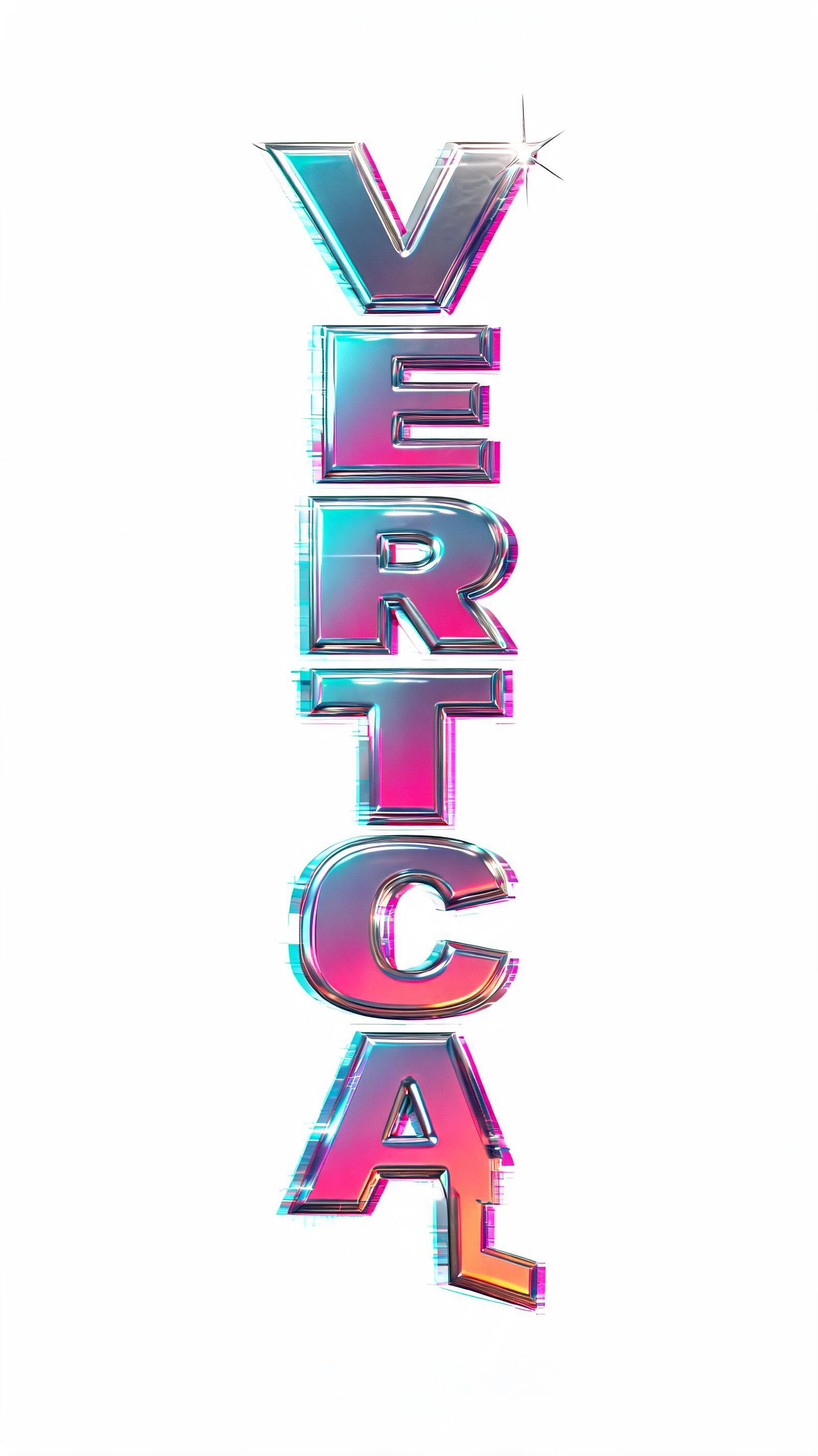 "VERTICAL" — Synthwave text effect