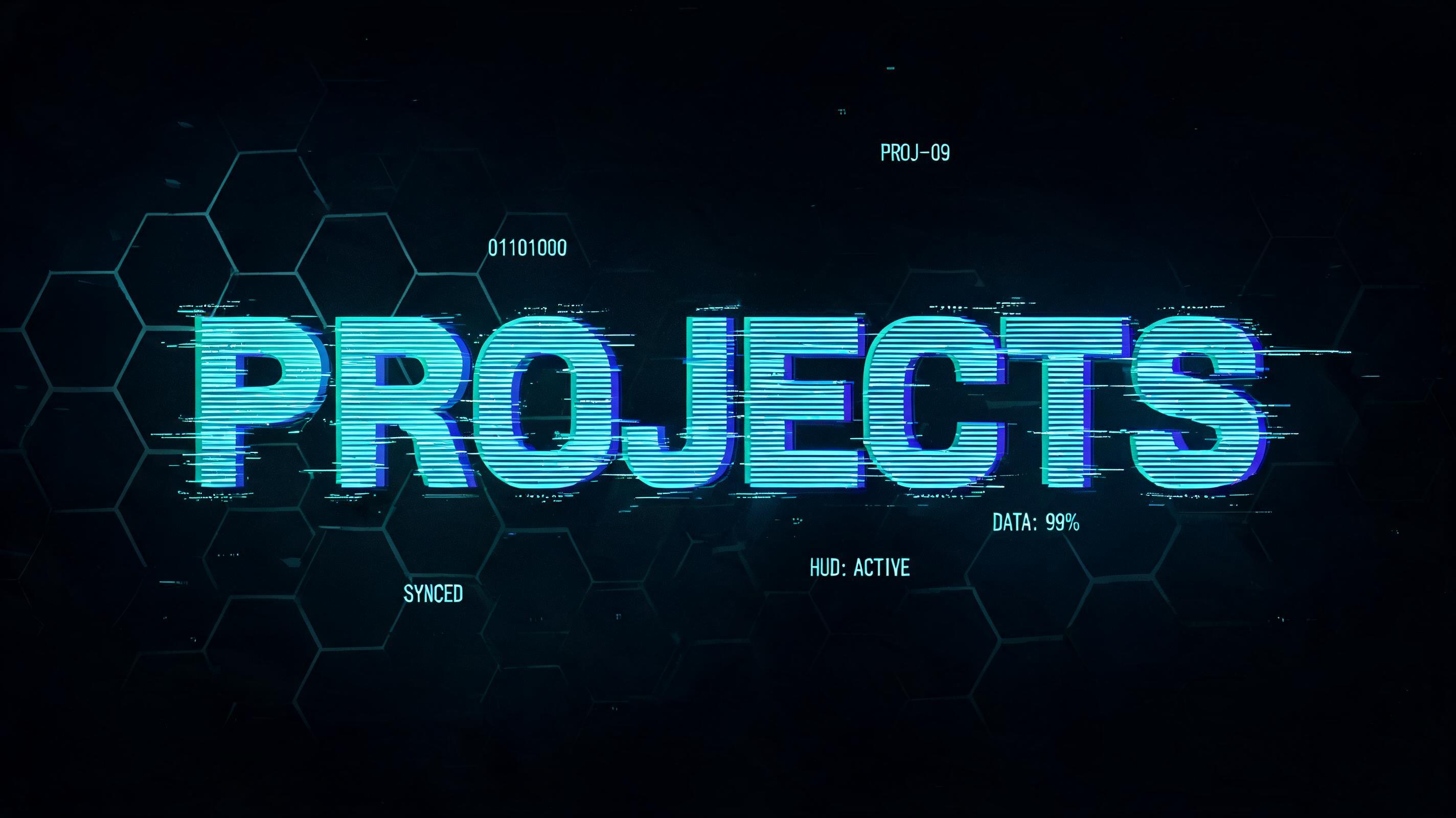 "PROJECTS" — Cyberpunk Hologram | AI Text Effect Generator