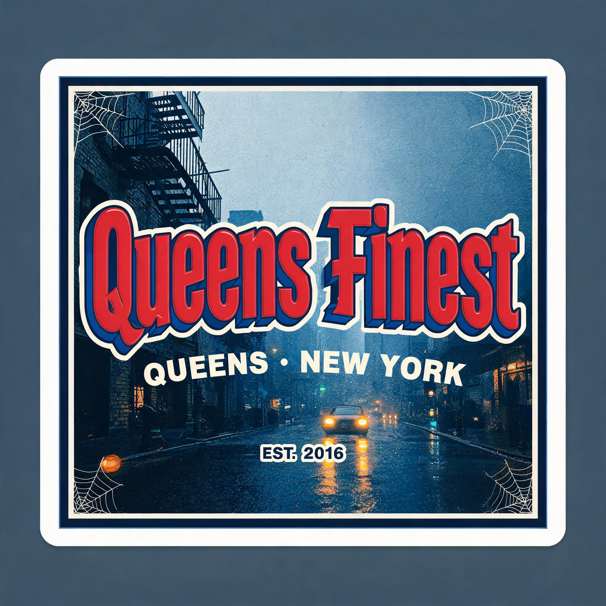 "Queens Finest
QUEENS • NEW YORK
EST. 2016" — Spider Hero | AI Text Effect Generator