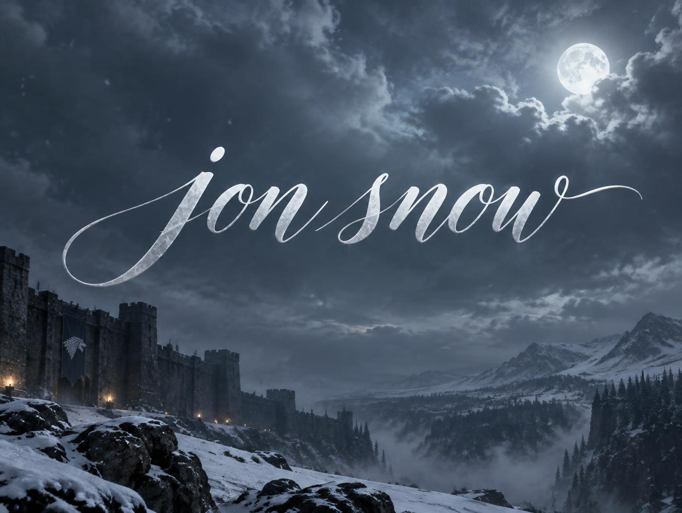 "jon snow" —  | AI Text Effect Generator