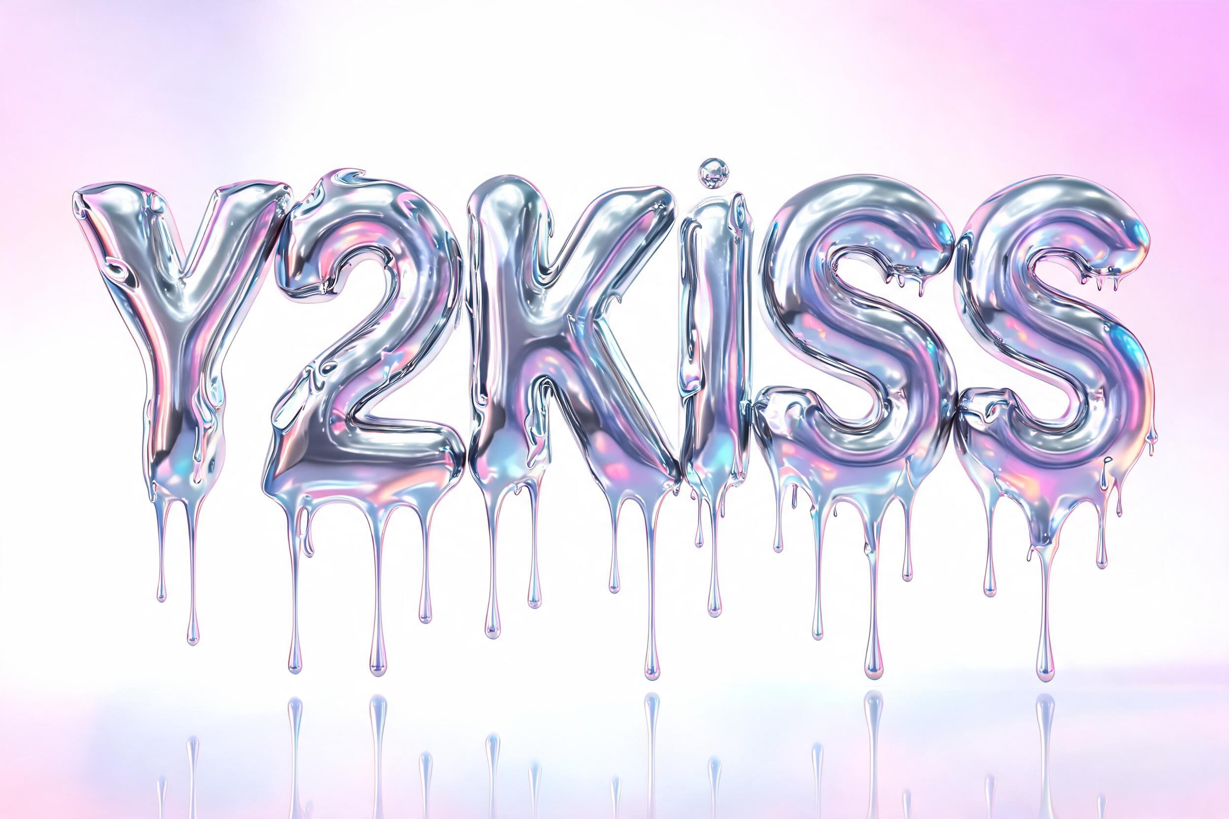 "Y2KISS" — Y2k Liquid | AI Text Effect Generator