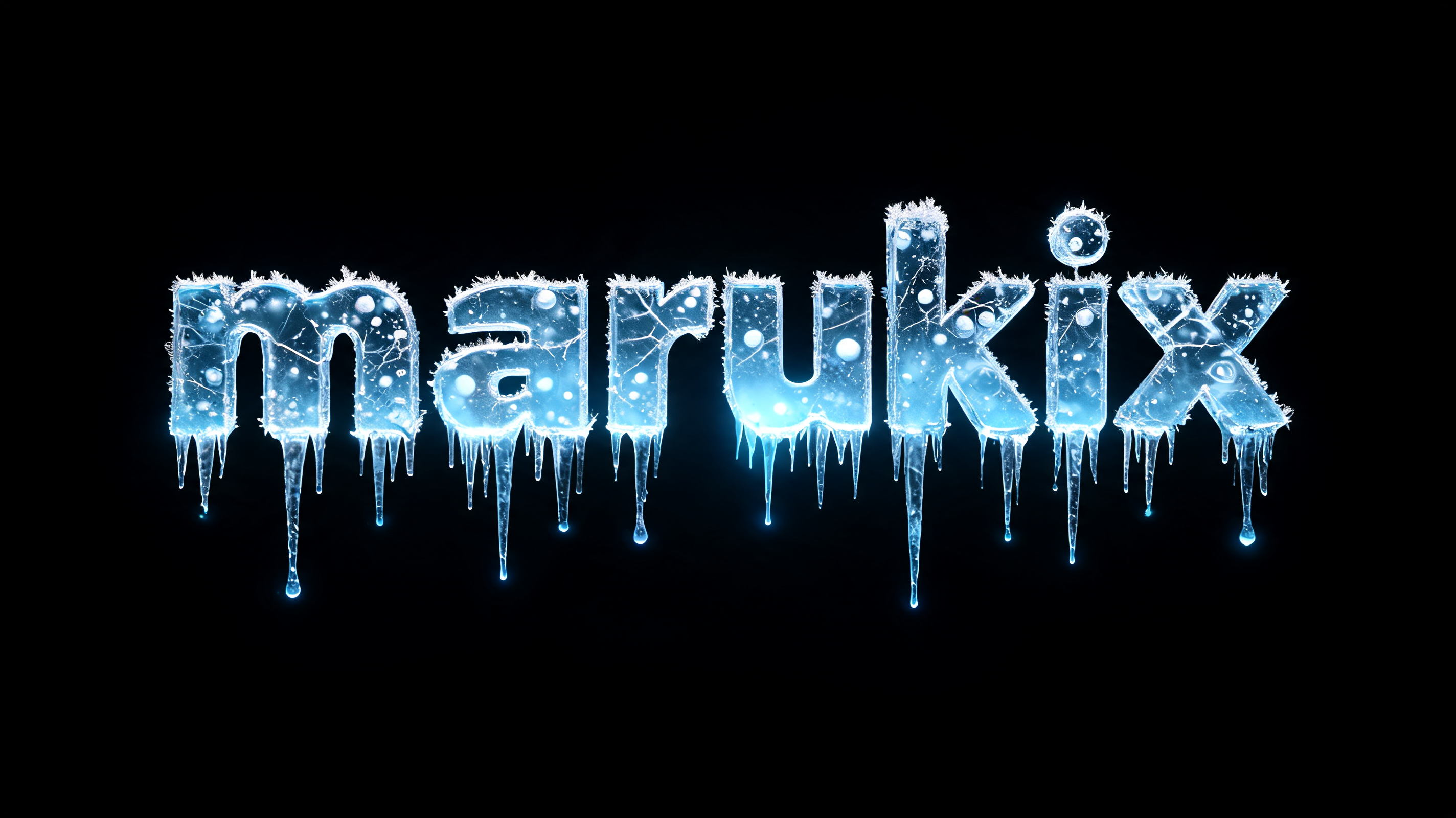 "marukix" — Glass Frozen | AI Text Effect Generator
