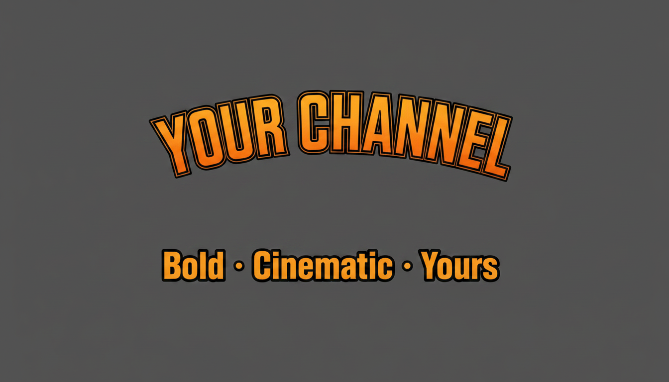 "YOUR CHANNEL
Bold · Cinematic · Yours" — Cinematic Youtube Creator | AI Text Effect Generator