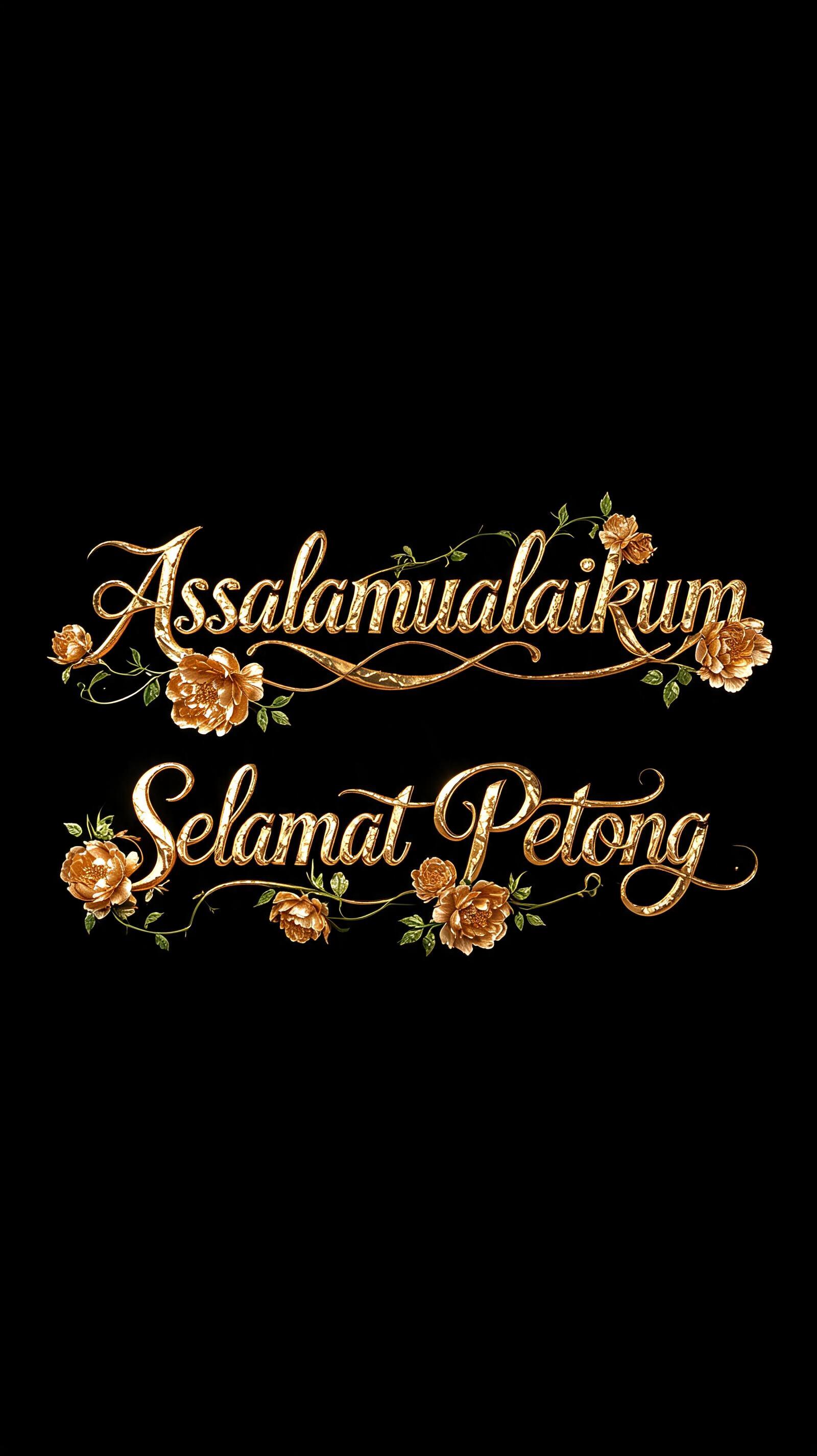 "Assalamualaikum
Selamat Petang" — Luxury Gold | AI Text Effect Generator
