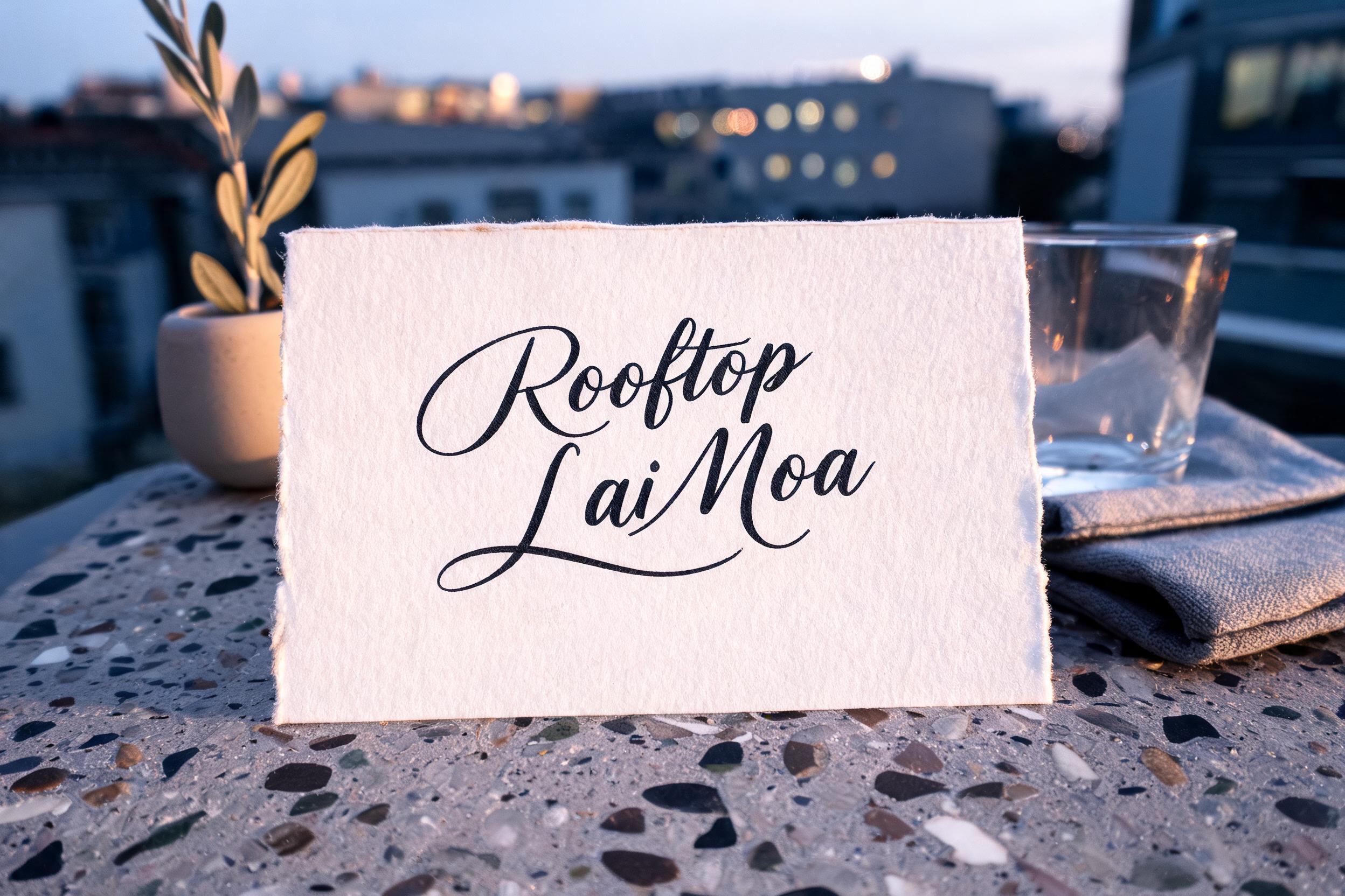 "Rooftop LaiMoa" — Cursive | AI Text Effect Generator