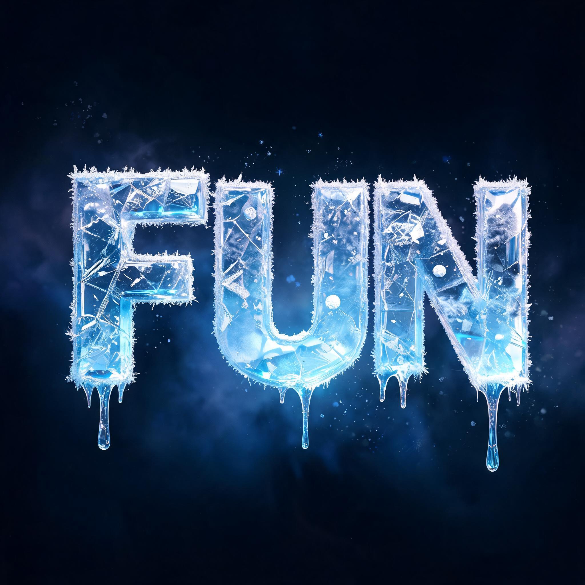 "FUN" — Glass Frozen | AI Text Effect Generator