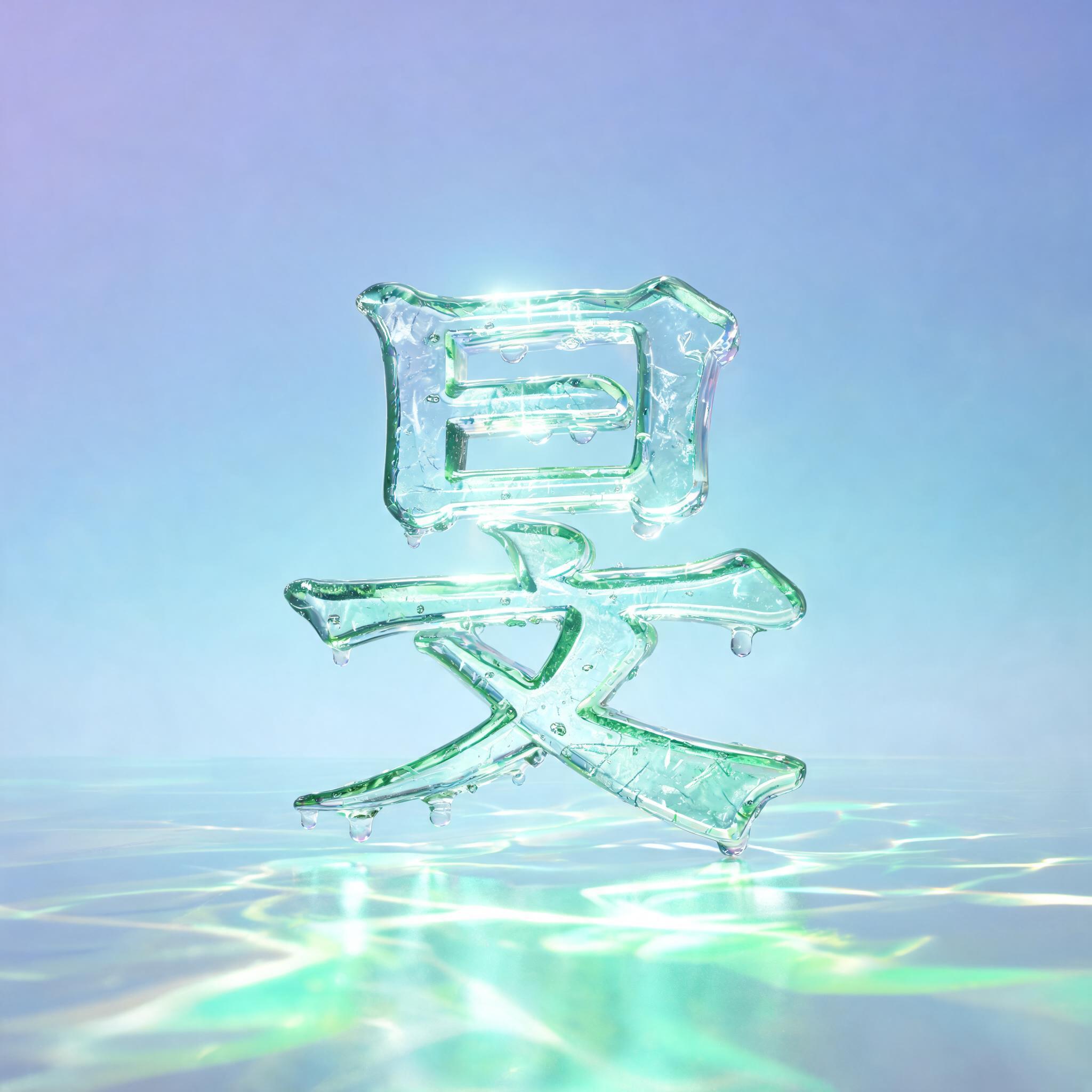 "旻" — Glass | AI Text Effect Generator