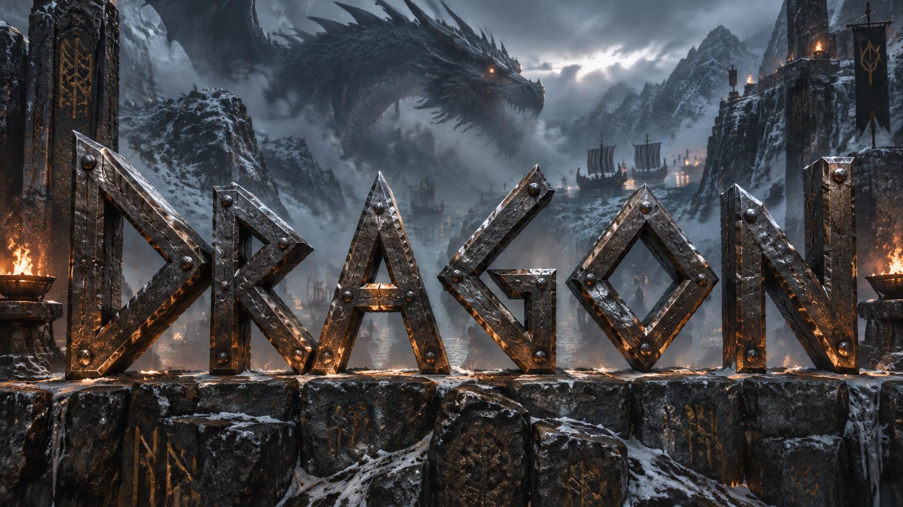 "Dragon" — Viking | AI Text Effect Generator