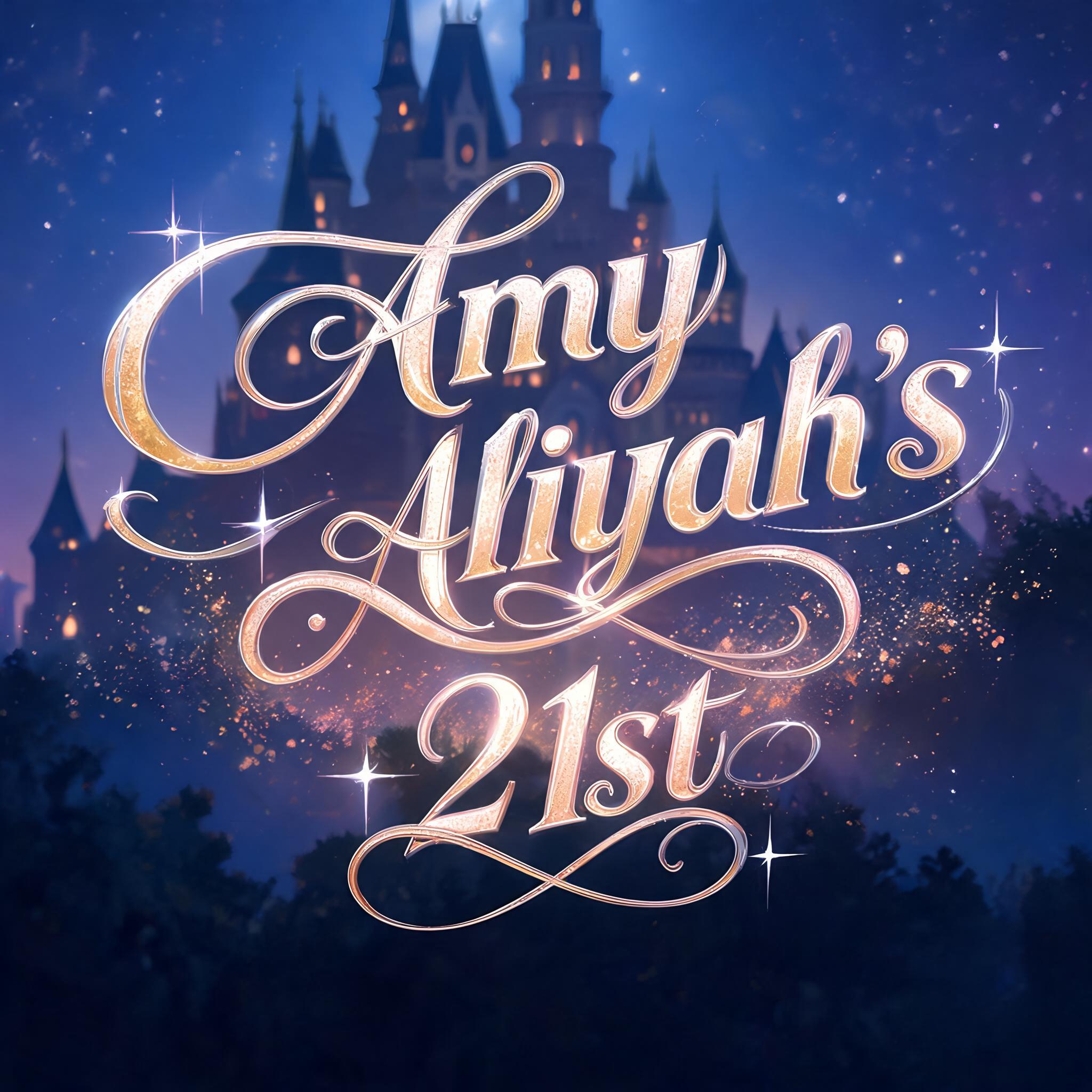 "Amy Aliyah's 21st" — Fairy Tale | AI Text Effect Generator