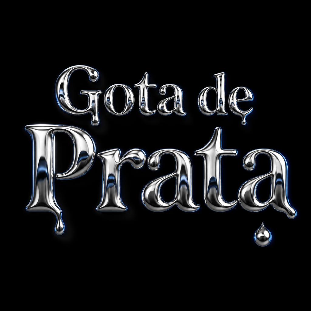 "Gota de Prata" — Chrome Metal 3d | AI Text Effect Generator