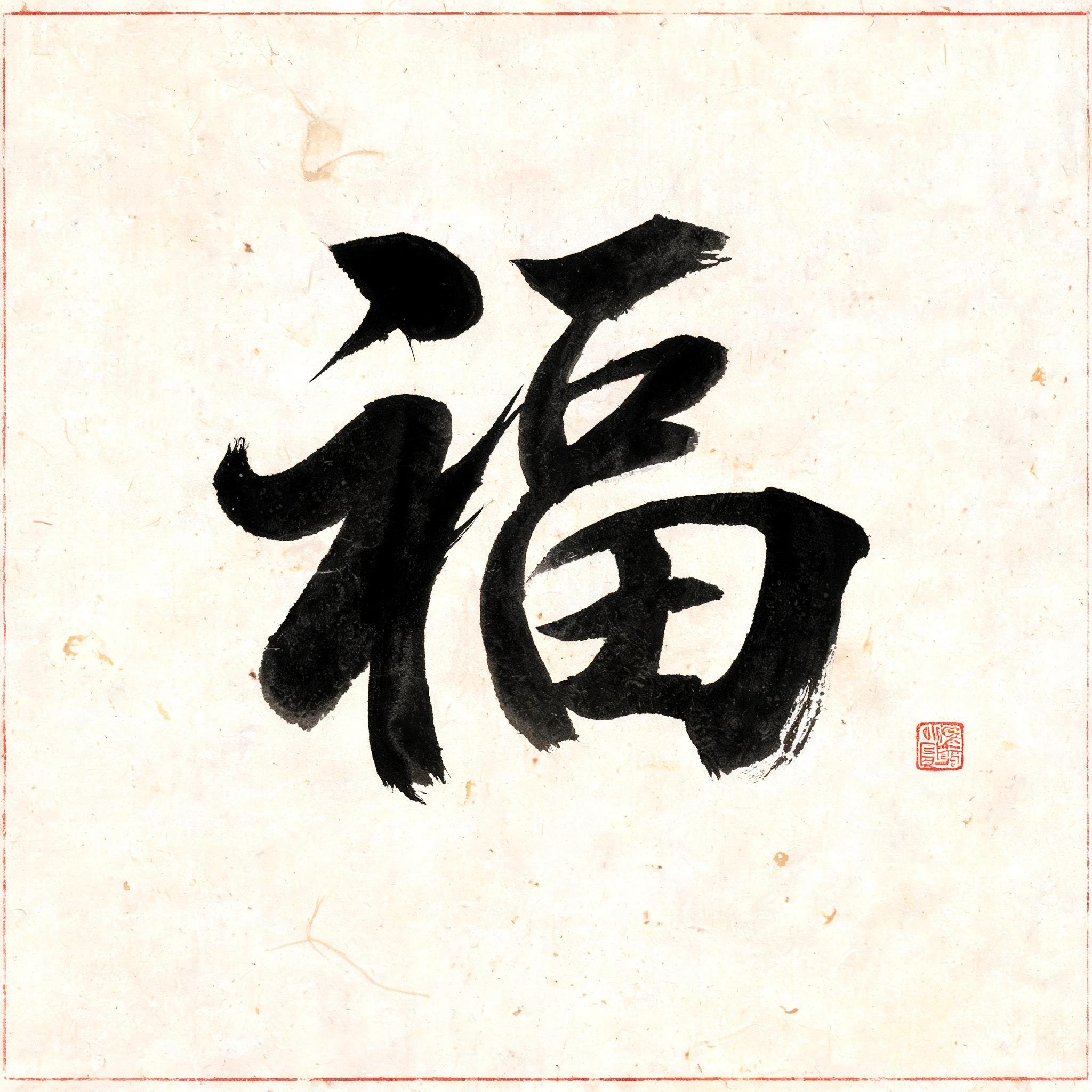 "福" — Brush Chinese Ink | AI Text Effect Generator