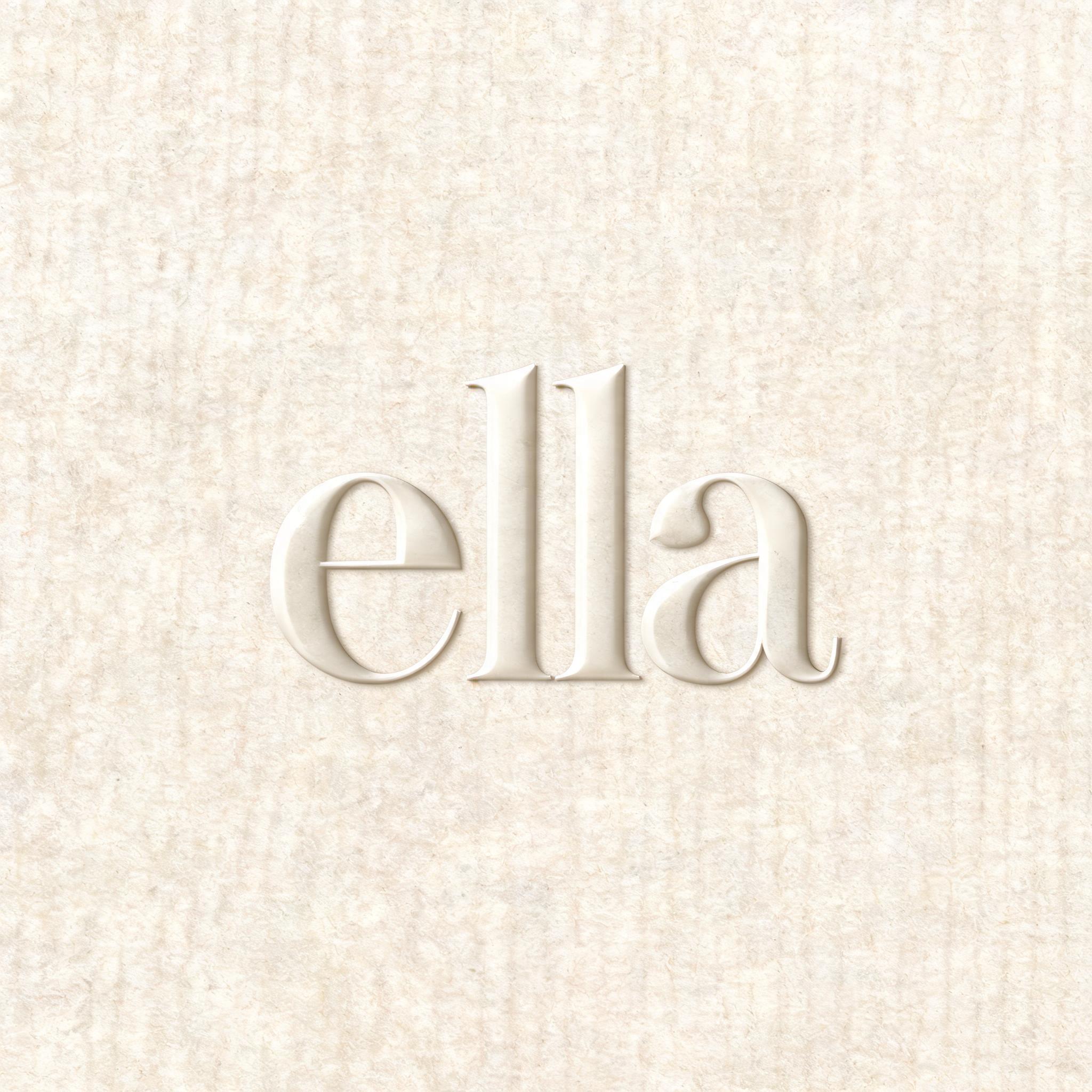"ella" — Emboss | AI Text Effect Generator