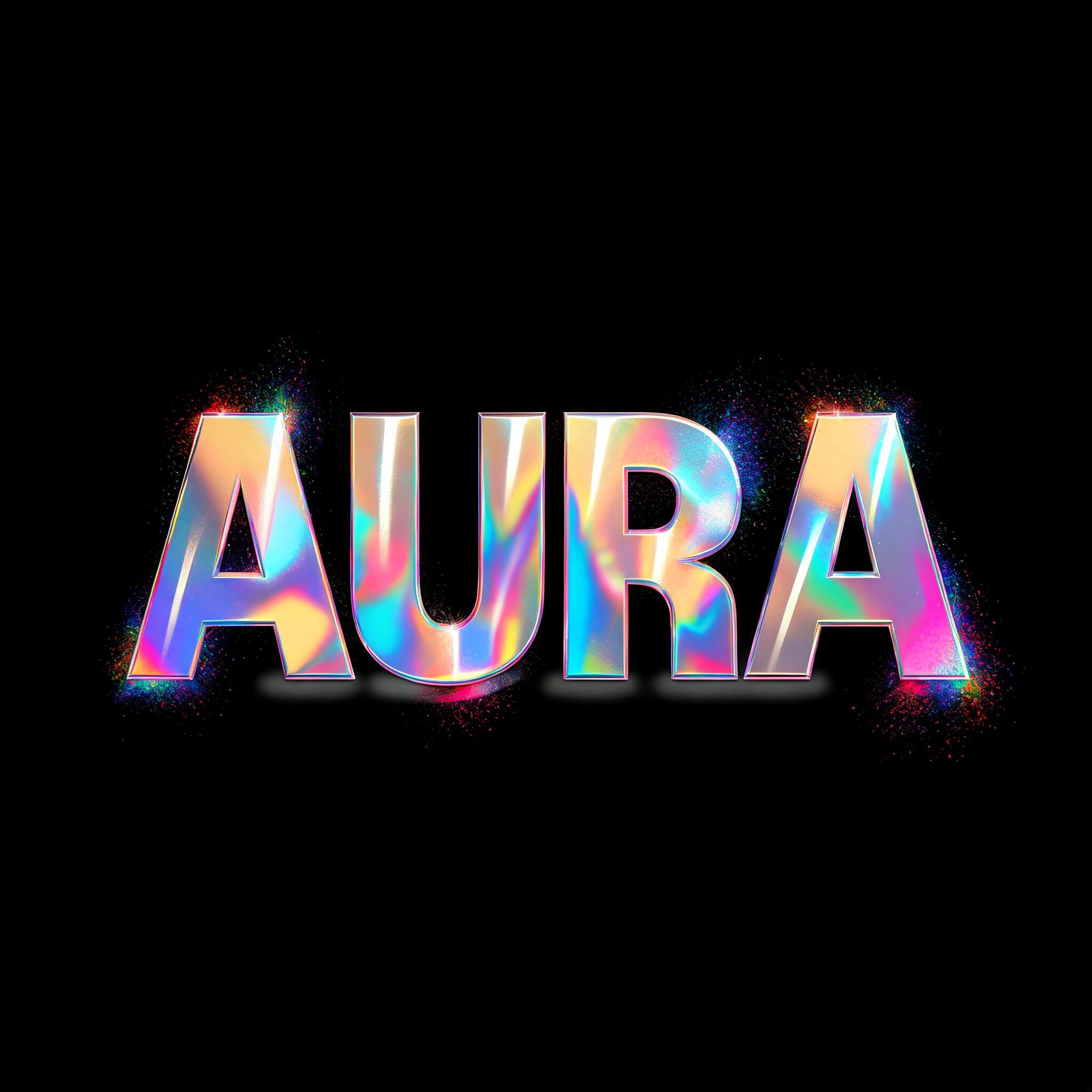 "AURA" — Holographic | AI Text Effect Generator
