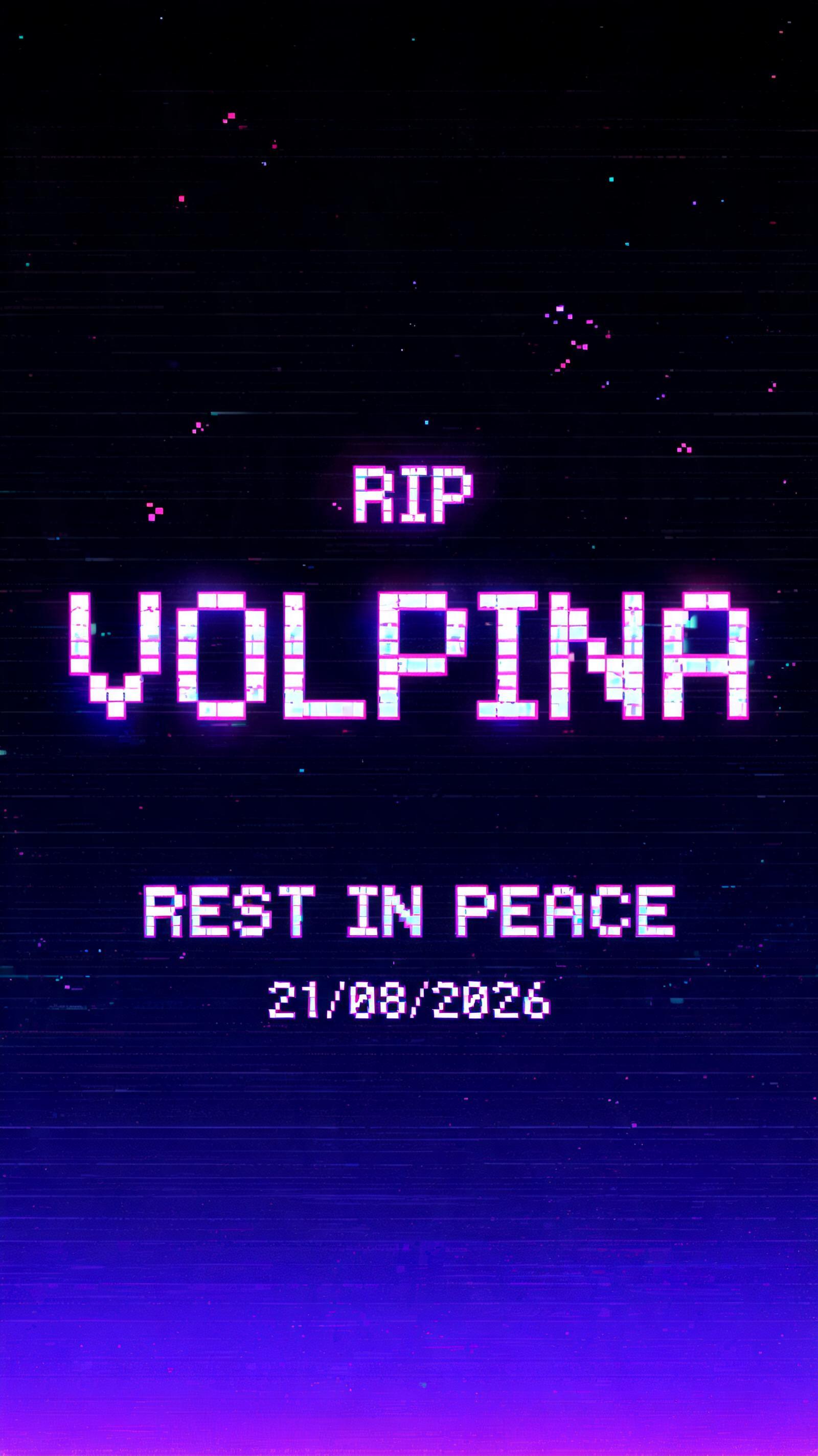 "RIP VOLPINA REST IN PEACE 21/08/2026" —  | AI Text Effect Generator