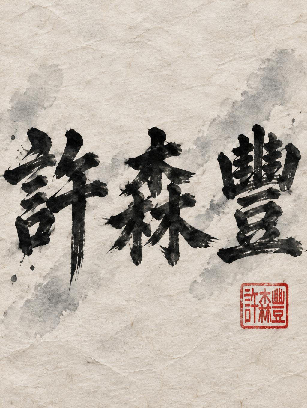 "許 森 豐" — Brush Chinese Ink | AI Text Effect Generator