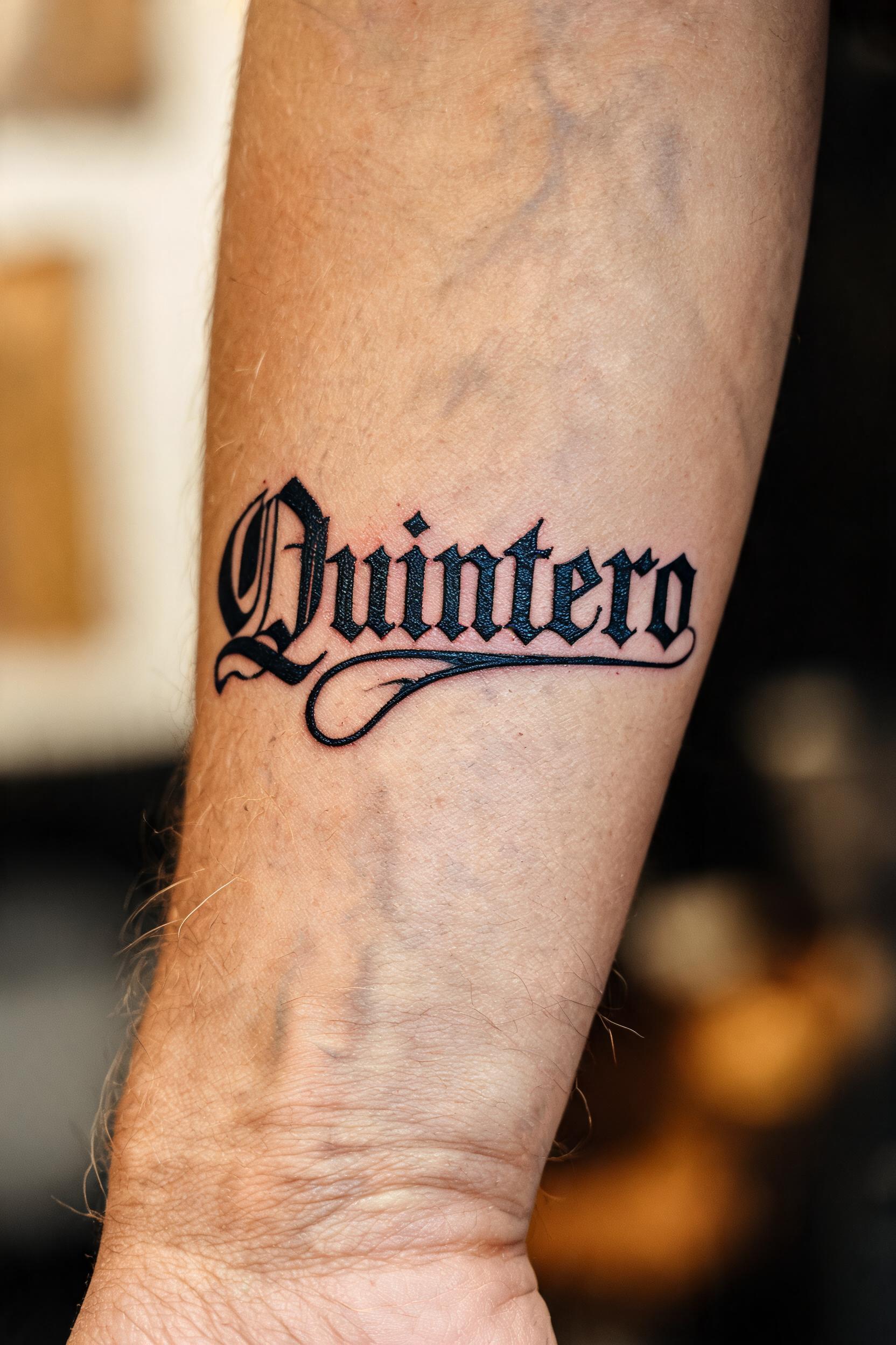 "Quintero" — Tattoo | AI Text Effect Generator