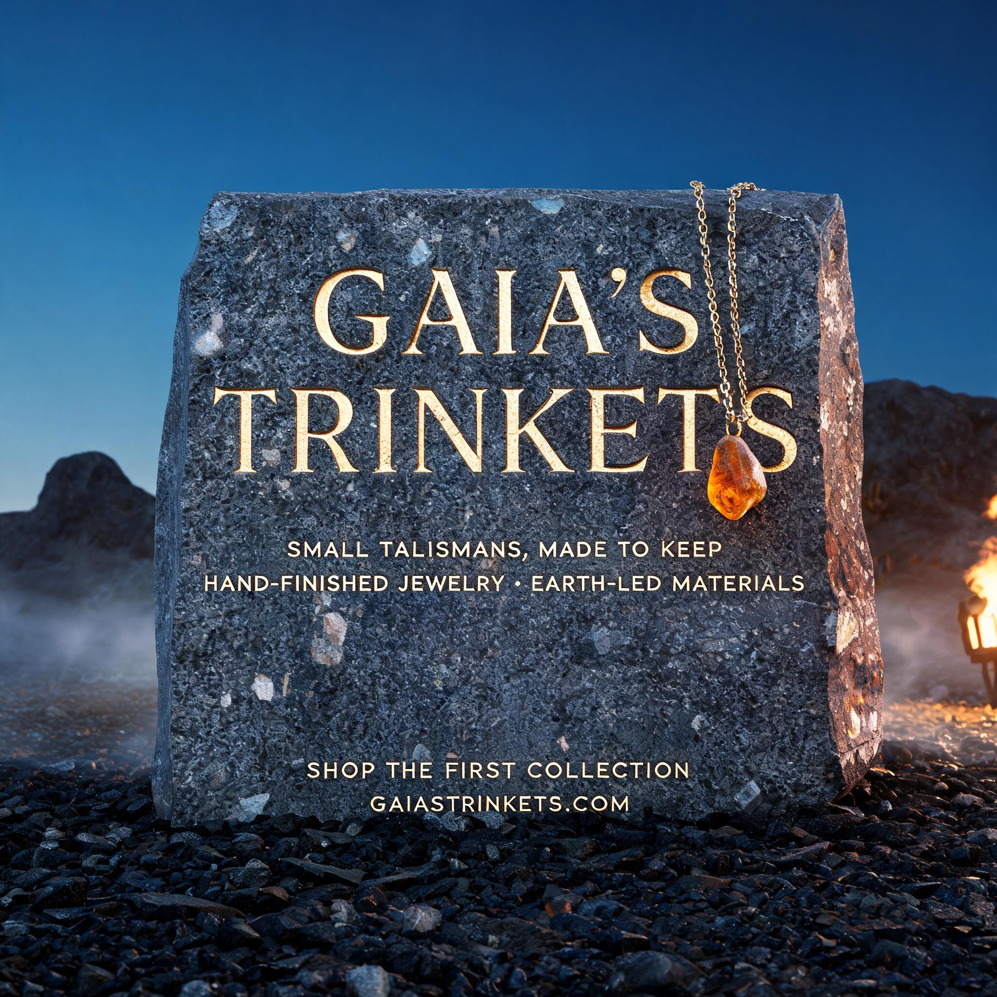 "Gaia's Trinkets" — Viking | AI Text Effect Generator